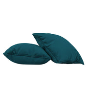 18" x 18" Square Microfiber and Faux Leather Pillow with Piping, 2-Piece - Peacock