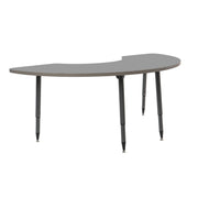 Adapte 36" x 72" Half Moon Thermofused Activity Table with Adjustable Tapered Legs - North Sea/North Sea