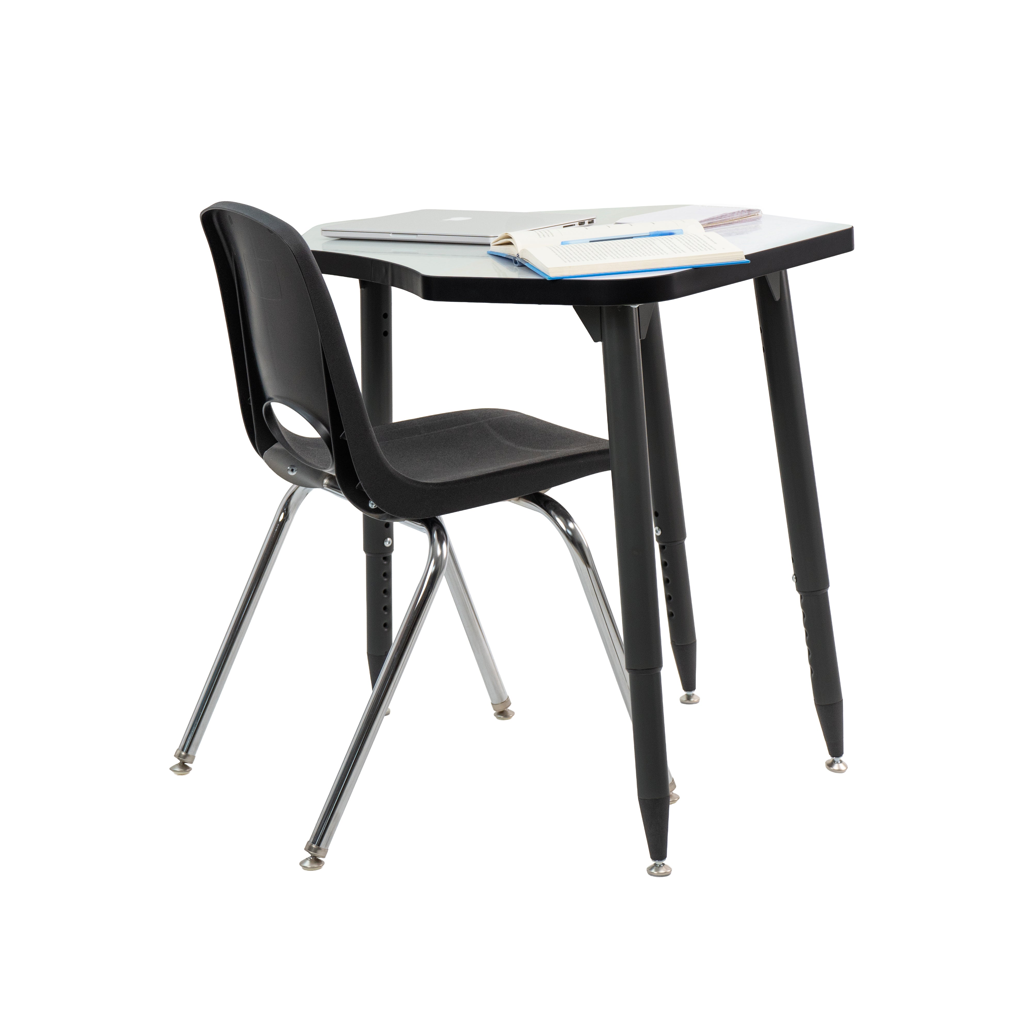 Adapte 24" x 36" Petal Dry-Erase Activity Table with Adjustable Tapered Legs - Whiteboard/Black
