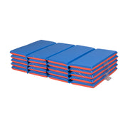 Heavy-Duty Folding Rest Mat 4-Section 2in 5-Pack - Blue/Red