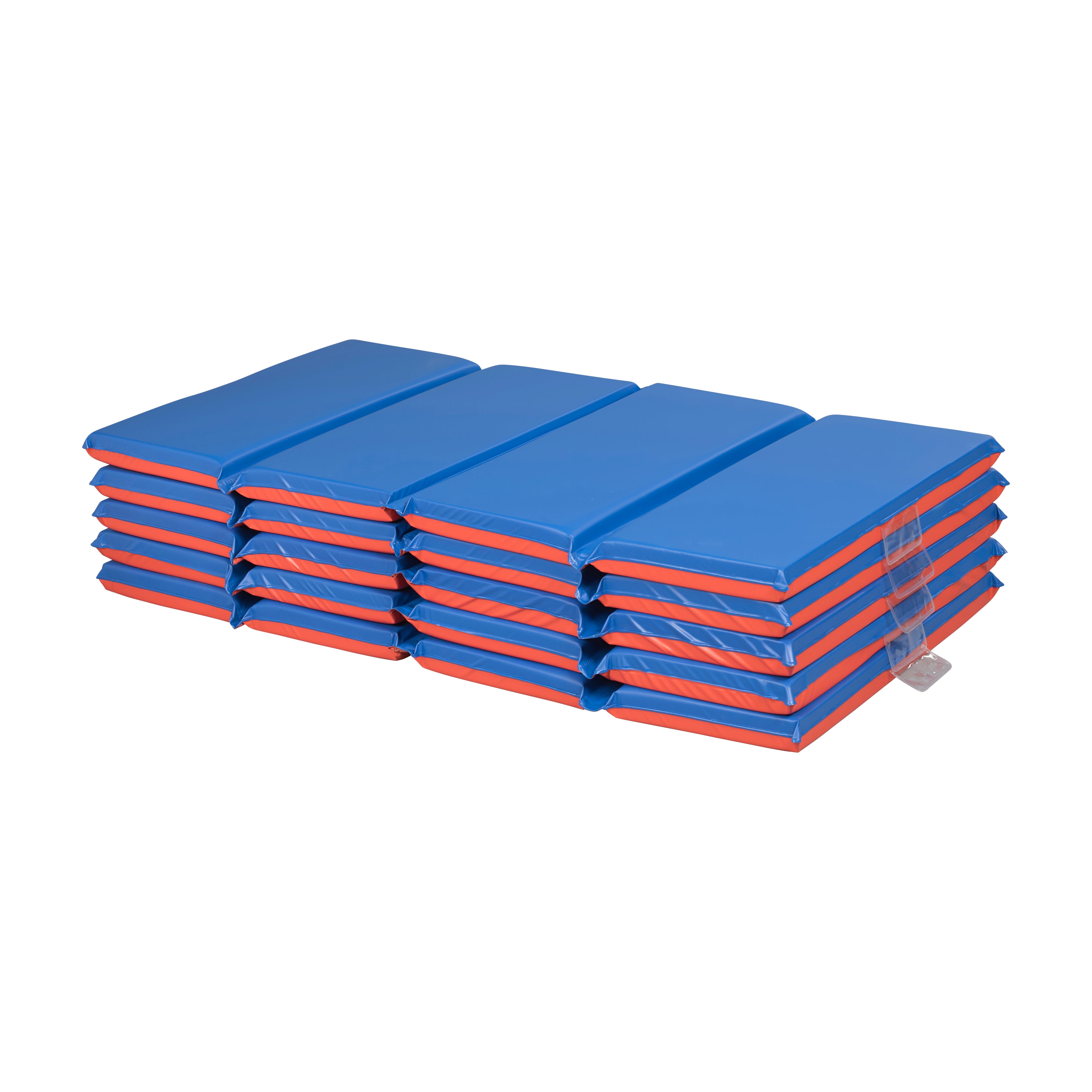 Heavy-Duty Folding Rest Mat 4-Section 2in 5-Pack - Blue/Red