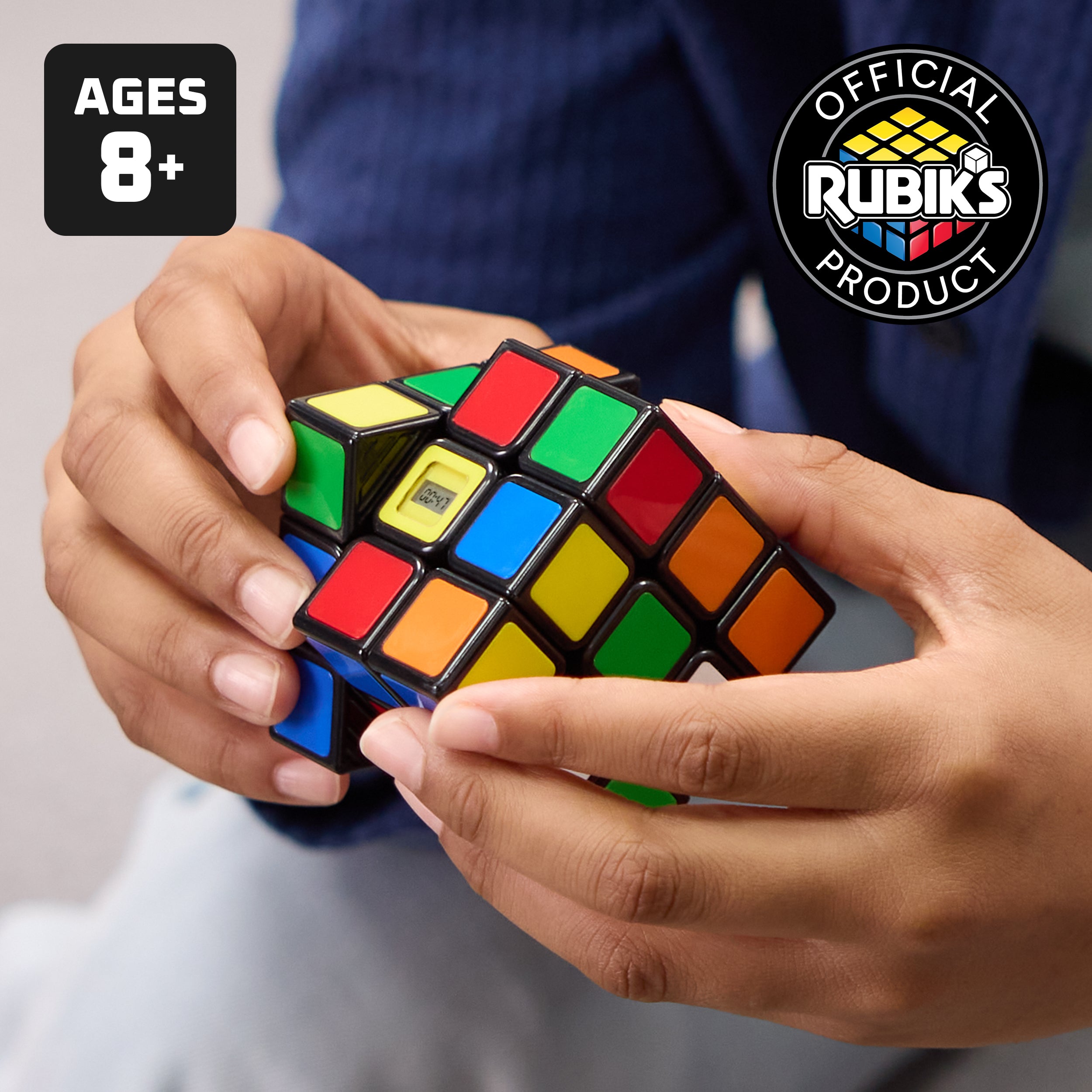 Rubik’s Cube, Timer Cube, Clear Display, Beat Your Best Time, Brain Teaser Puzzle for Adults & Practice for Speed Cubers, Problem-Solving Challenging Brain Teaser Fidget Toy for Kids, Ages 8 & Up