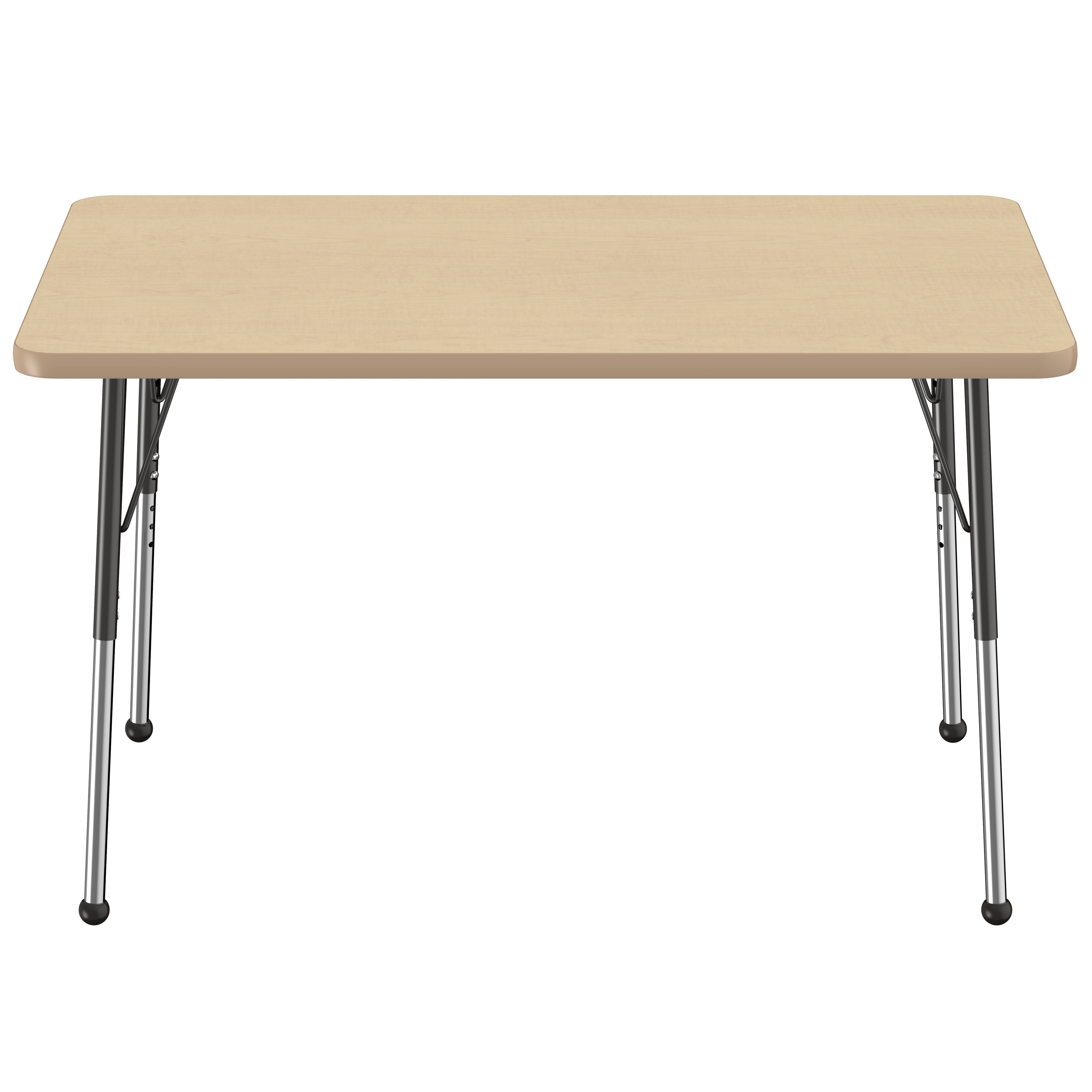 30" x 48" Rectangle T-Molding Activity Table with Adjustable Standard Ball Glide Legs - Maple/Maple/Black