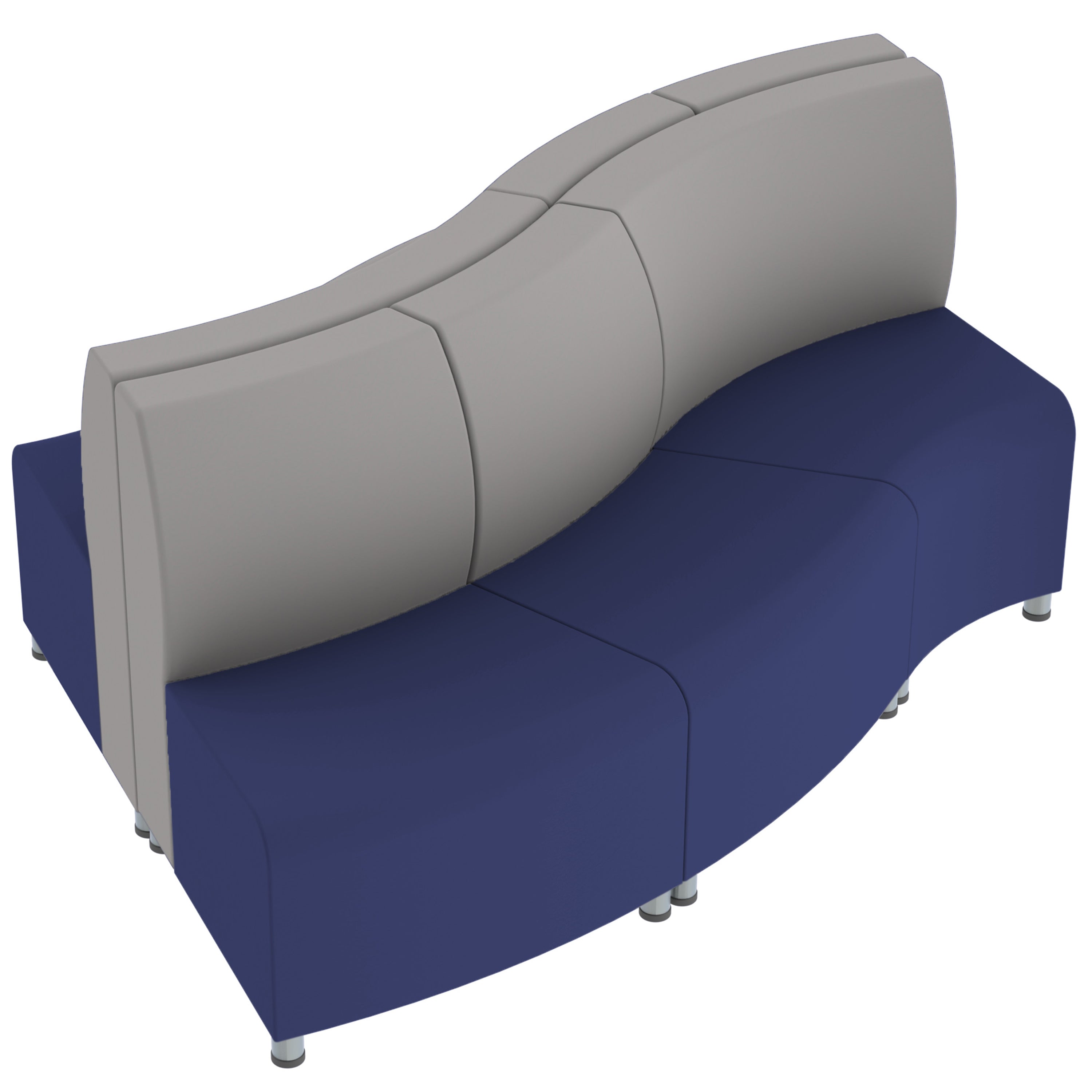 Pro Series Connect Edged Ripple Seating, 6-Piece Set - Navy/Gray