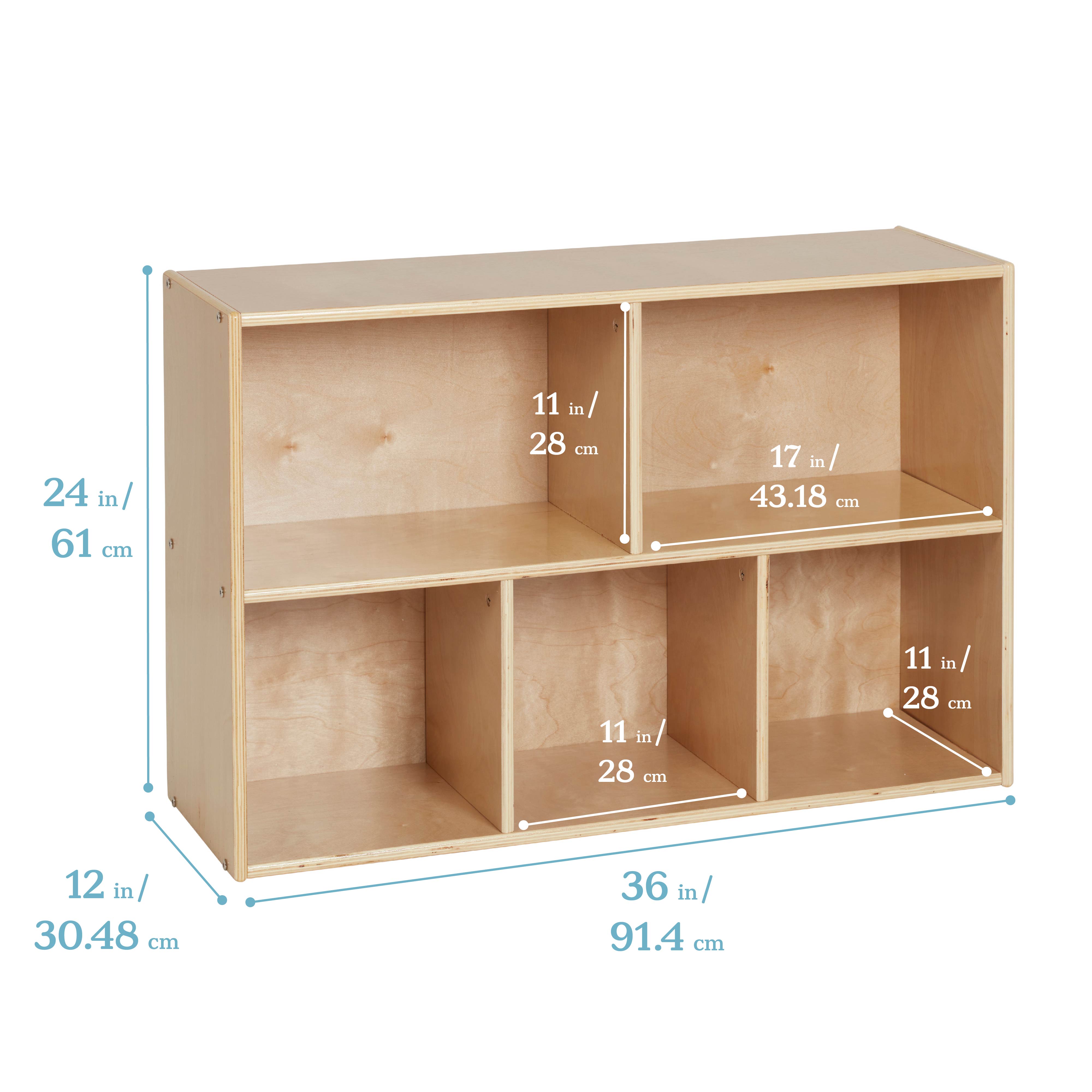 Streamline 5-Compartment Storage Cabinet 24in H - Natural