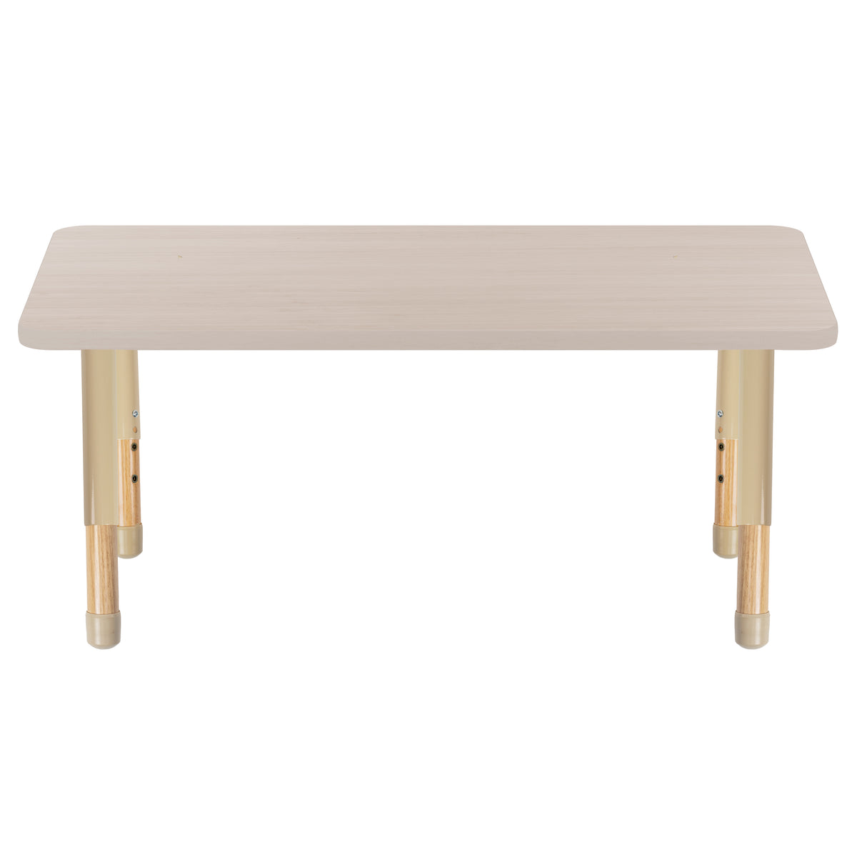 24" x 48" Rectangle Thermofused Activity Table with Adjustable Chunky Wood Legs - Asian Sand/Sand/Natural