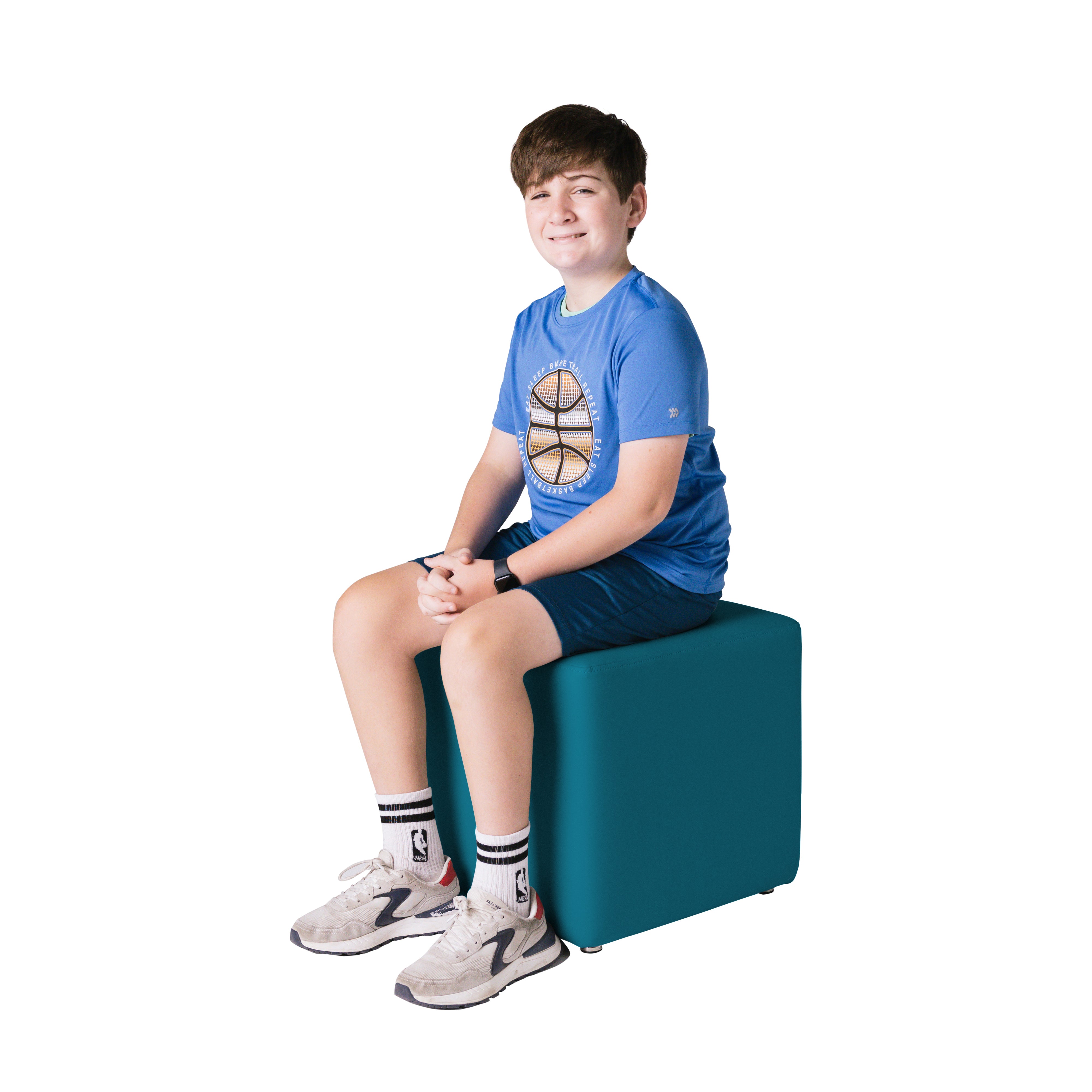 Pro Series Upholstered Square Ottoman 18" Height - Teal