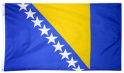 Bosnia-Herzegovina Flag 2x3 ft. Nylon SolarGuard Nyl-Glo 100% Made in USA to Official United Nations Design Specifications.