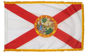 Flolrida State Flag 3x5 ft. Nylon with Pole Sleeve and Gold Fringe for Parades, and Indoor Display
