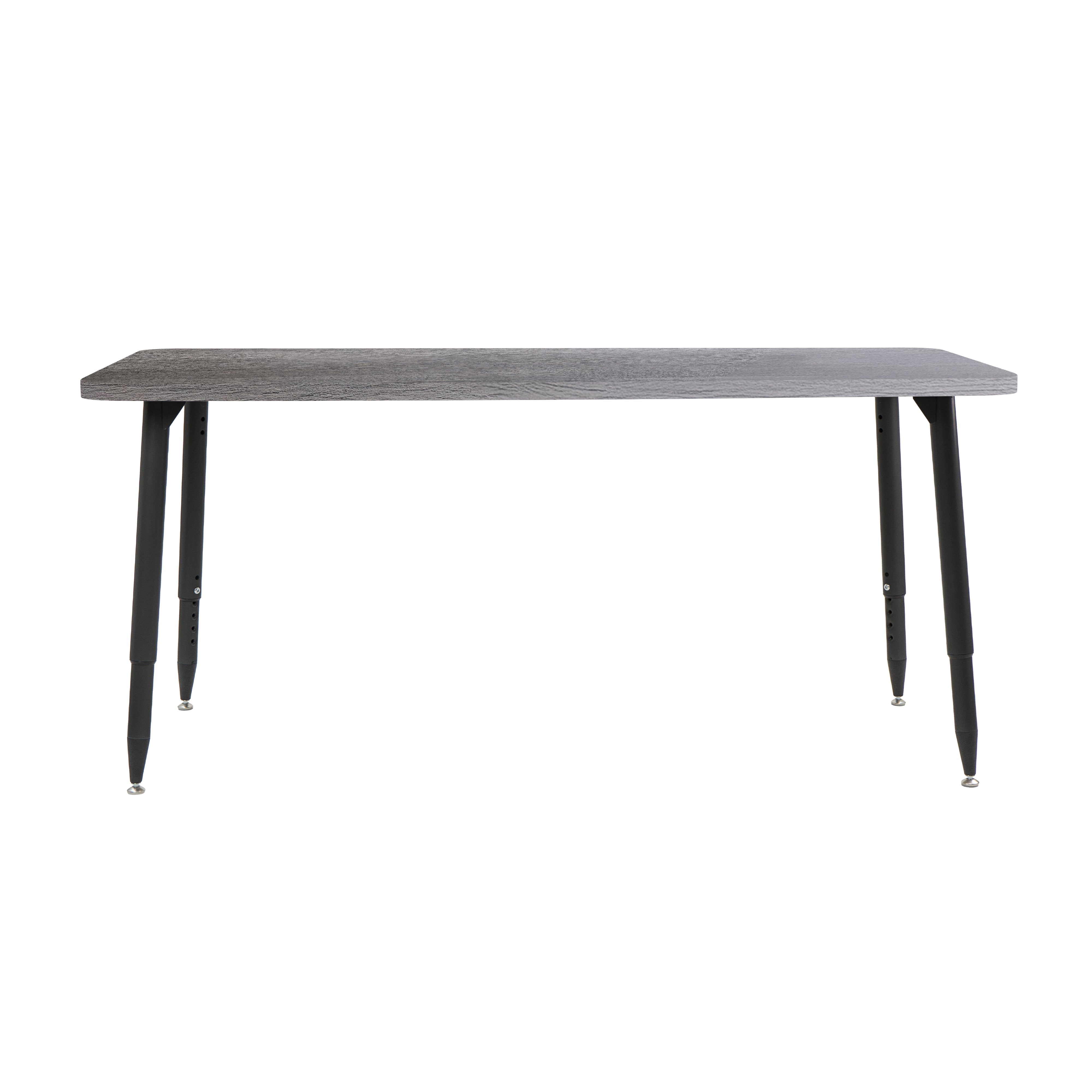 Adapte 30" x 60" Rectangle Woodgrain Activity Table with Adjustable Tapered Legs - Gray Wood/Black