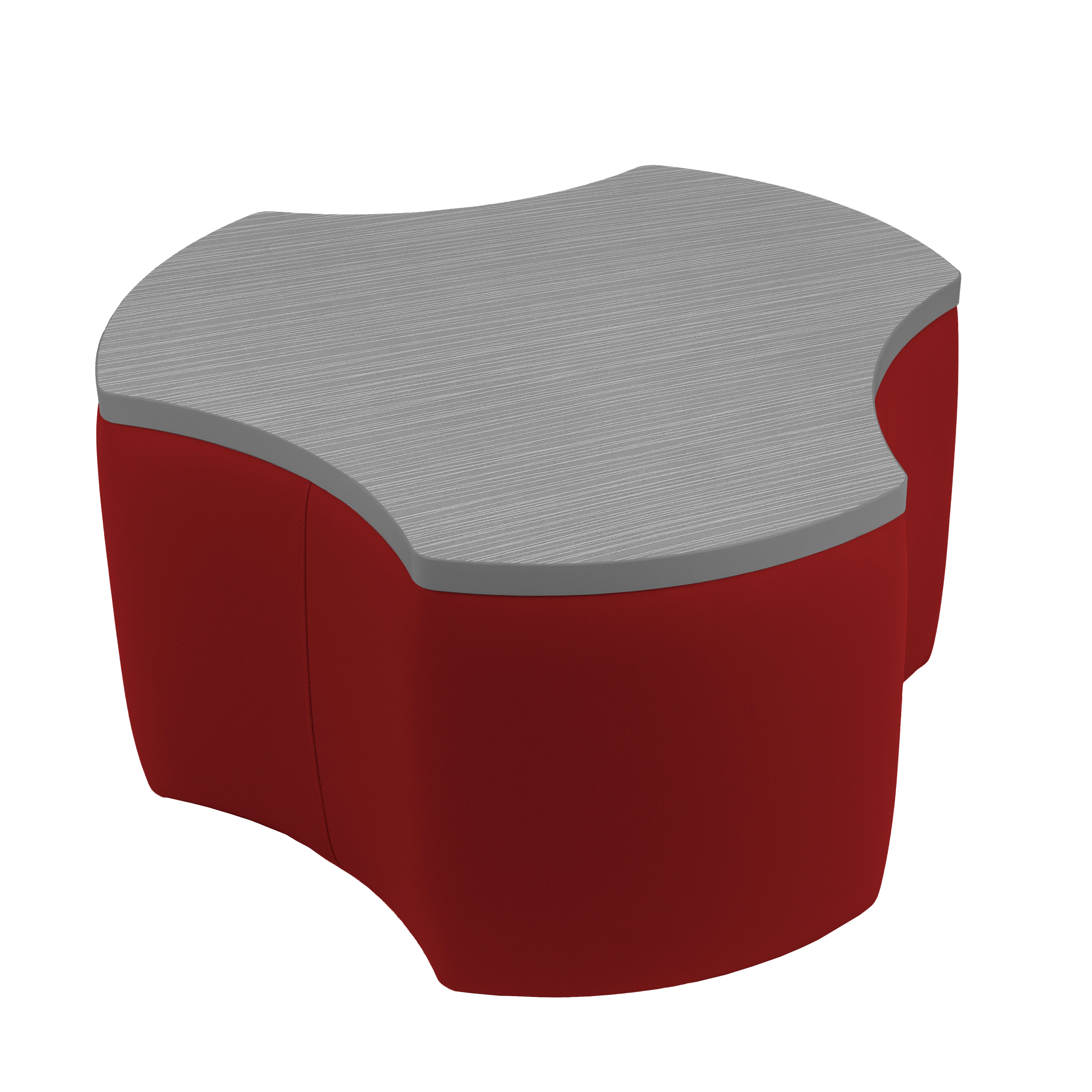 Pro Series Upholstered Cog Ottoman Table 18" Height - Crimson/Cosmic Strandz