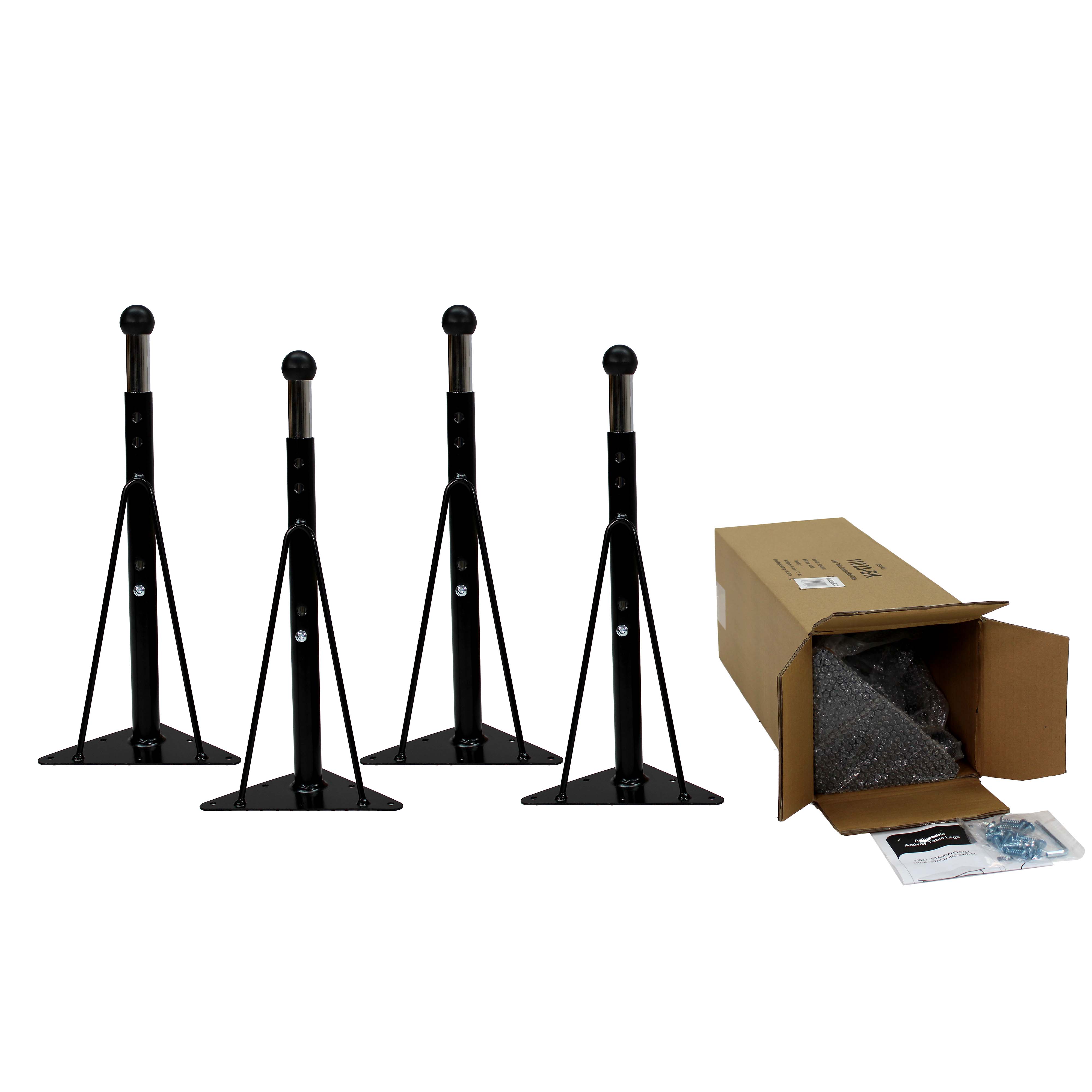 Standard Ball Glide Legs for Activity Tables, 4-Piece - Black