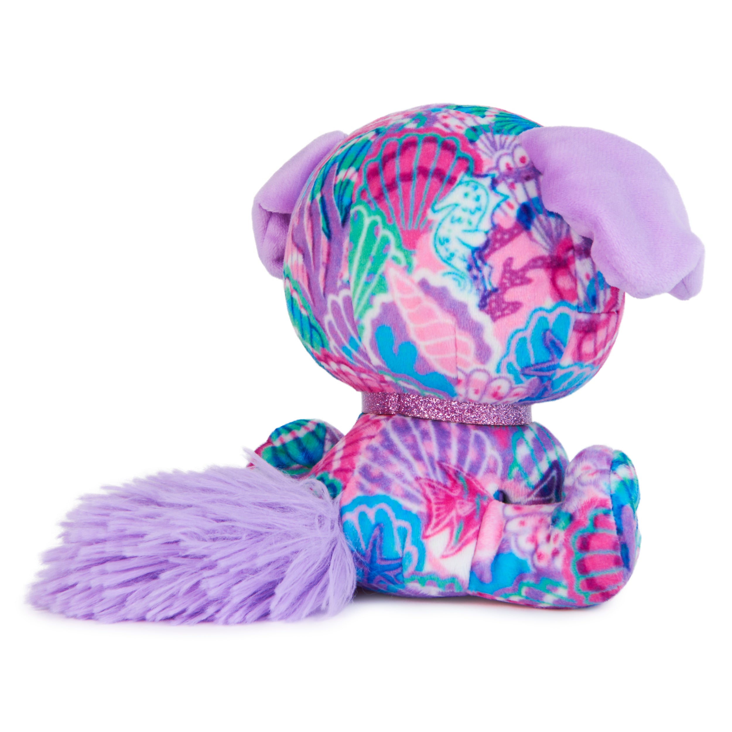 P.Lushes Designer Fashion Pets Shelly Newport Premium Dog Stuffed Animal, Purple and Blue, 6”