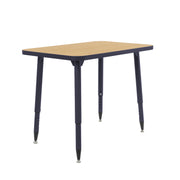 Adapte 24" x 36" Rectangle Thermofused Activity Table with Adjustable Tapered Legs - Maple/Navy