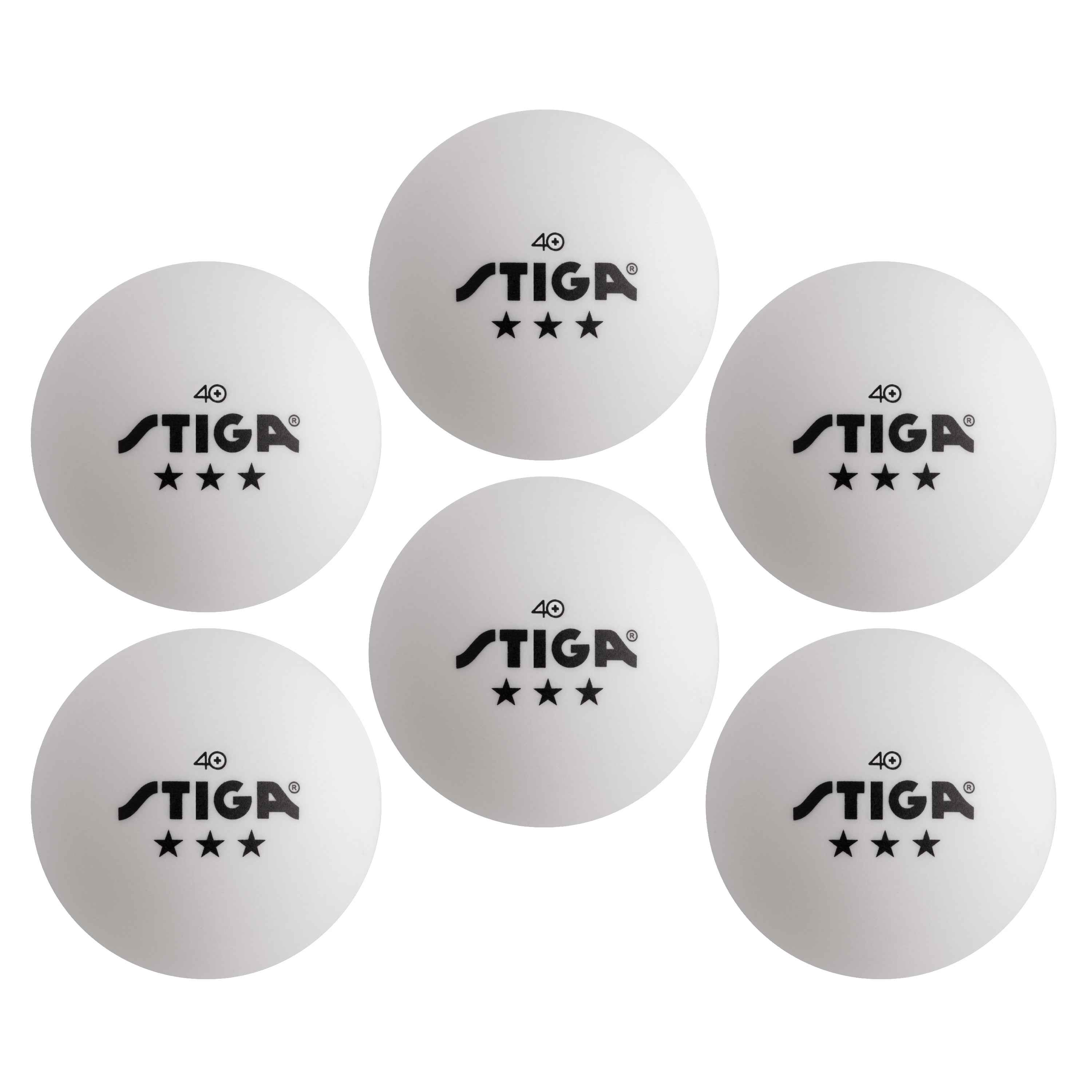 STIGA 3-Star White Balls (6-pack)