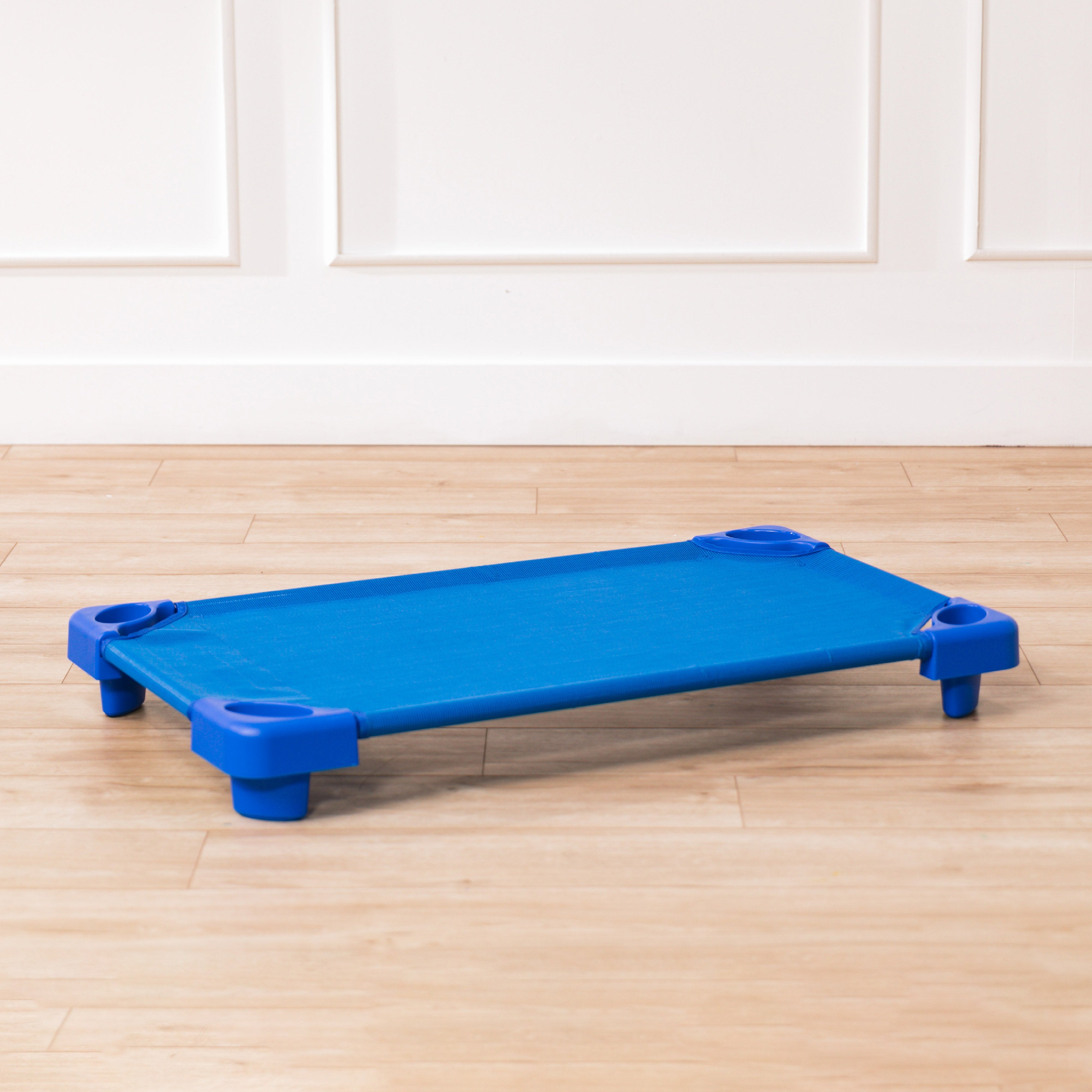 Stackable Kiddie Cot Toddler Ready-to-Assemble 6-Pack - Blue