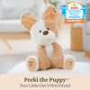 Baby GUND Peeki the Puppy Animated Plush, Singing Stuffed Animal, Sensory Toy for Babies and Toddlers, Plays Peek-a-Boo and Sings, Brown/Cream, 12”