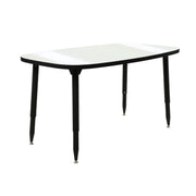 Adapte 31" x 50" Rounded Rectangle Dry-Erase Activity Table with Adjustable Tapered Legs - Whiteboard/Black