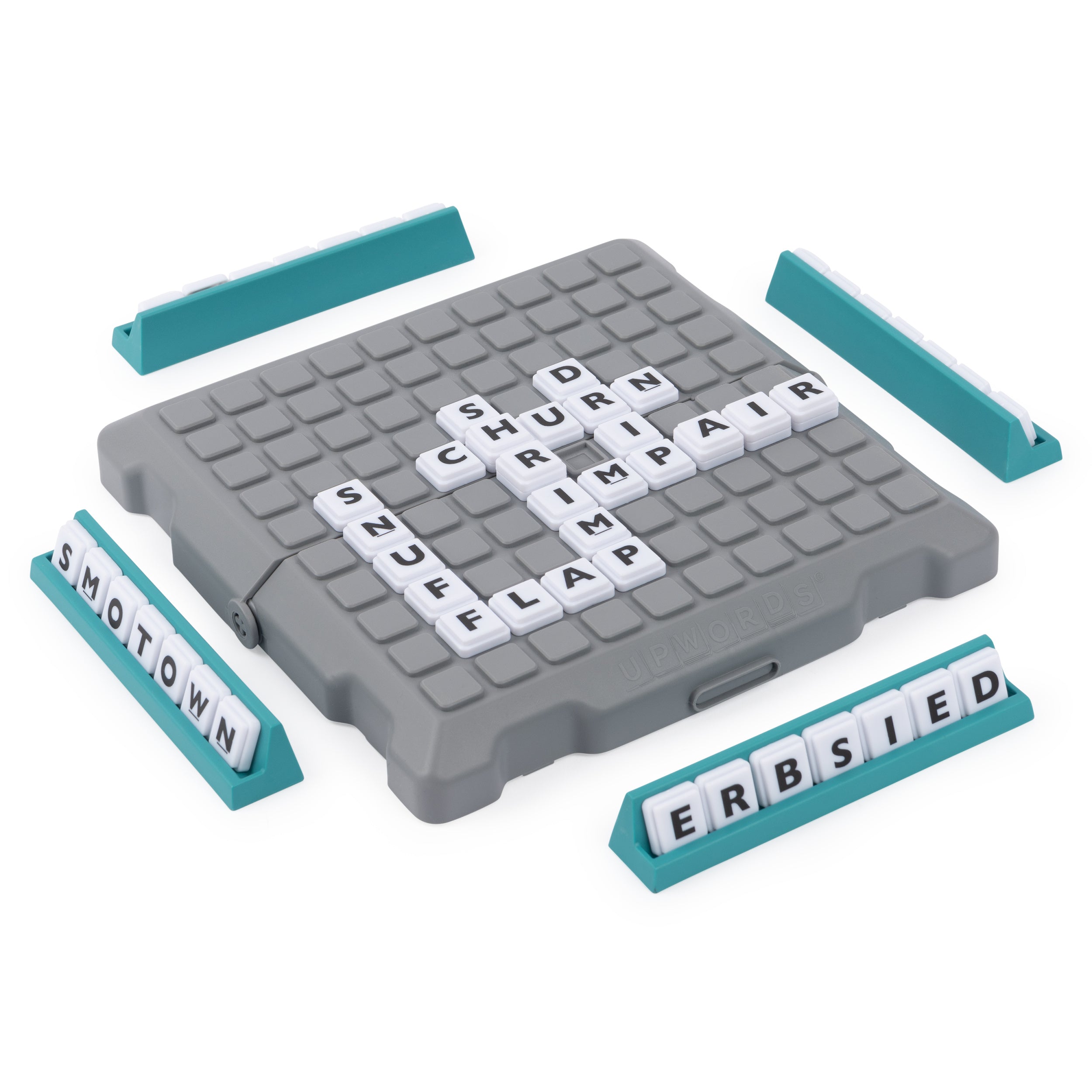 Upwords, Pack & Go Word Game with Stackable Letters and Rotating Board | Games for Family Game Night | Travel Games, for Adults and Kids Ages 8 and up