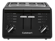 4 Slice Compact Plastic Toaster - Black