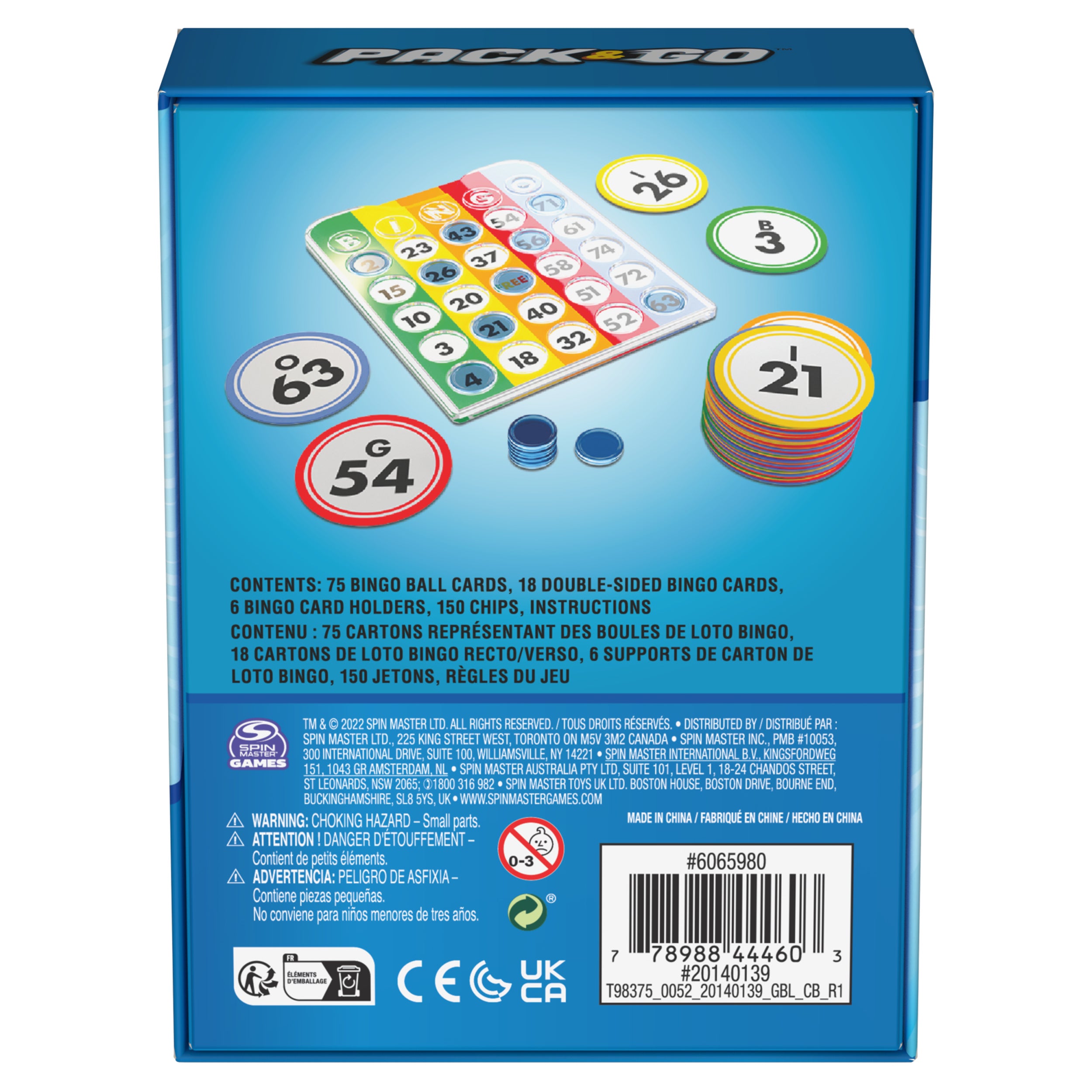 Pack & Go Bingo Game from Spin Master Games Outdoor Games Kids Games Yard Games Portable Rainbow Bingo Chips Games for Adults and Kids Ages 8 and up