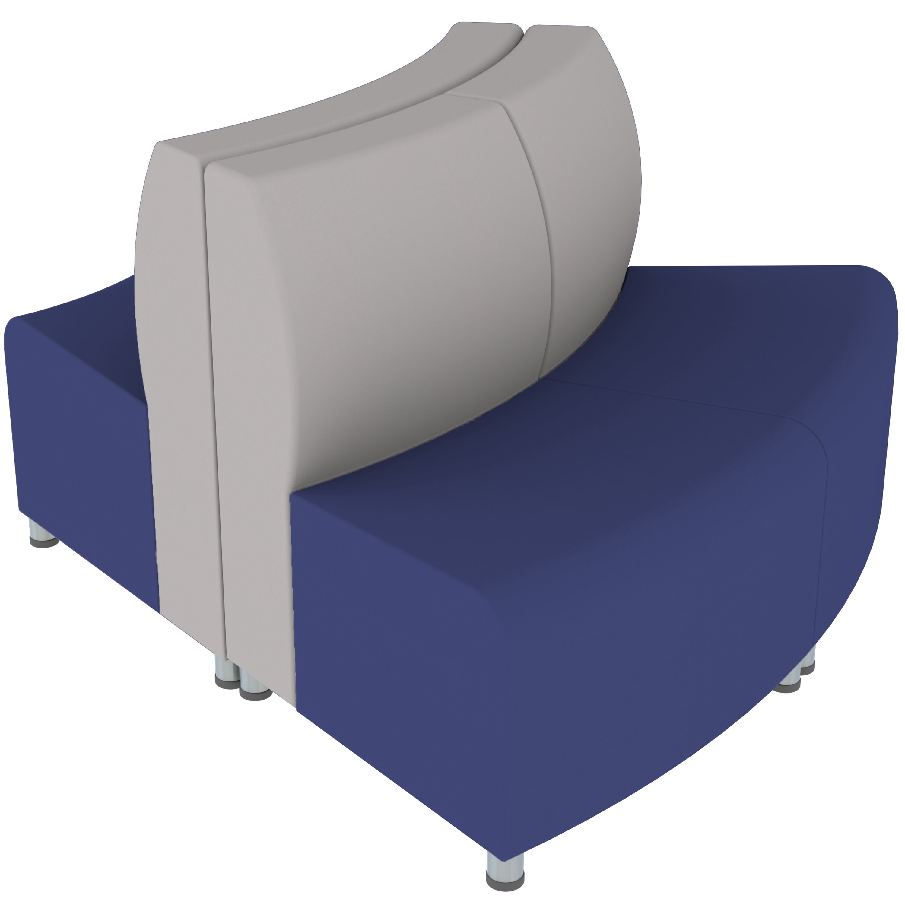Pro Series Connect Edged Ripplet Seating, 3-Piece Set - Navy/Gray