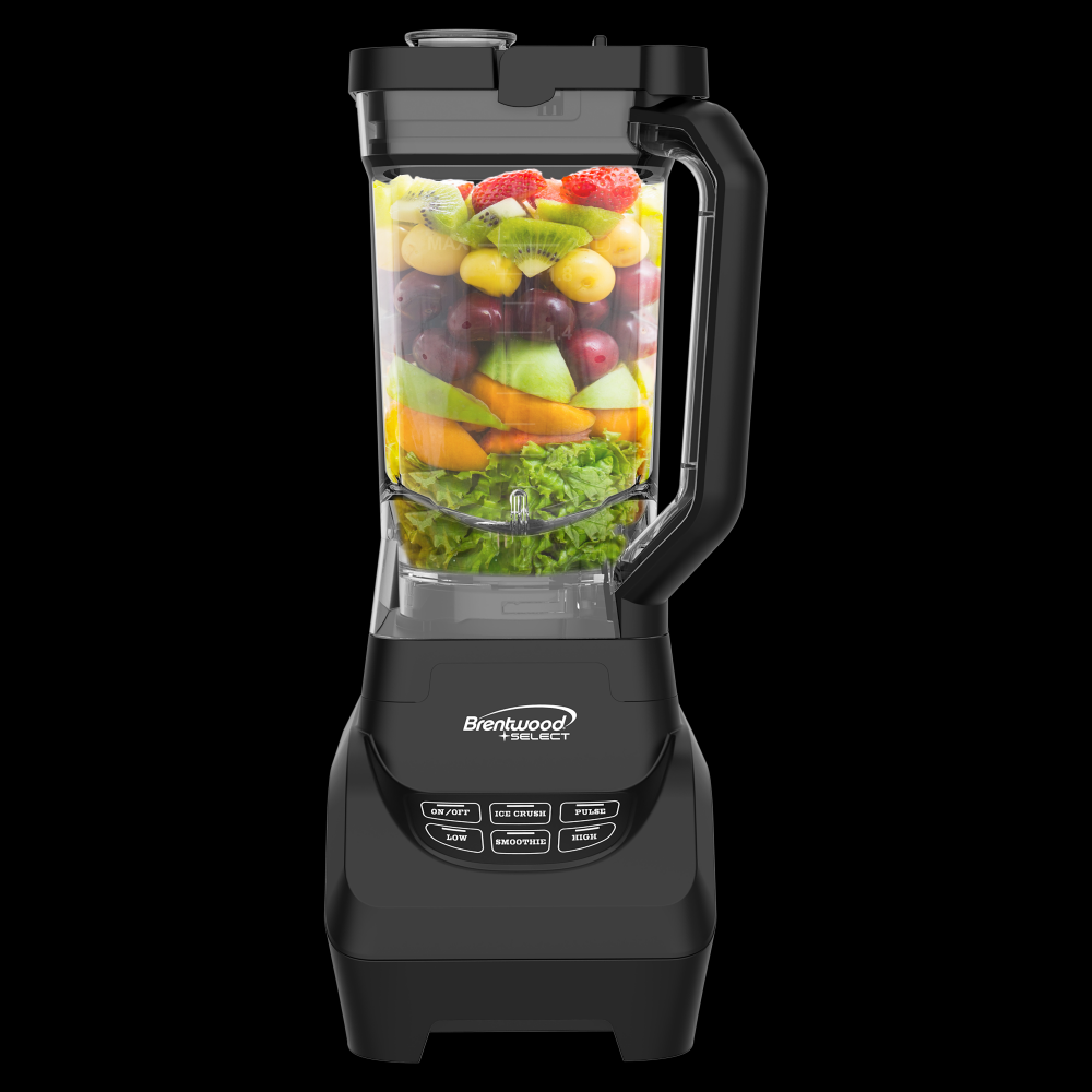 Brentwood Professional Smart Blender with 1000w Ice Crushing Power, Large 8.5-Cup Plastic Jar, Stainless Steel Blades, Non-Slip Base, Dishwasher-Safe Parts, Black
