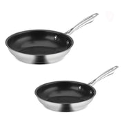 Professional Series™ Stainless Steel 2pk Non-Stick Skillet Set (8” & 10”)
