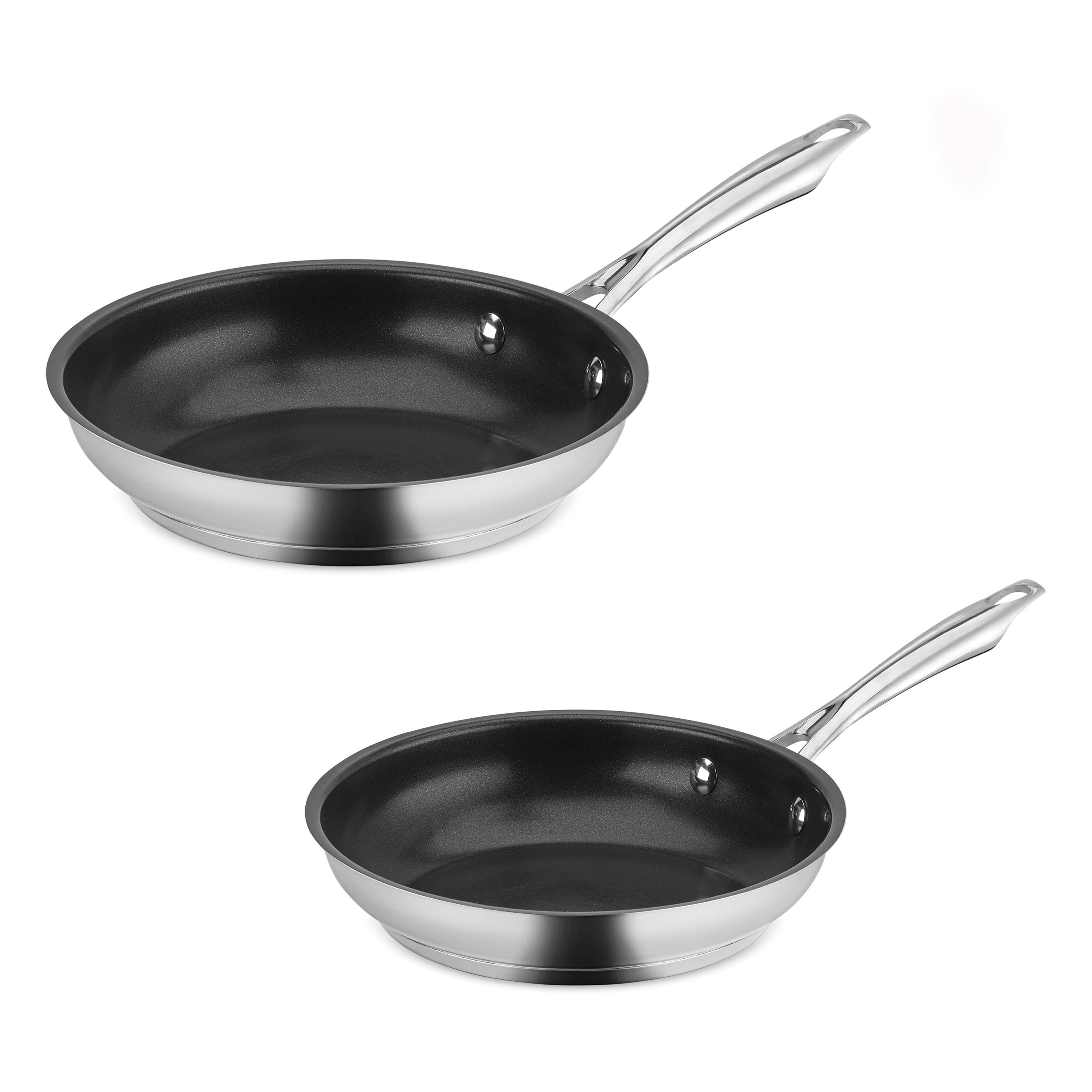 Professional Series™ Stainless Steel 2pk Non-Stick Skillet Set (8” & 10”)
