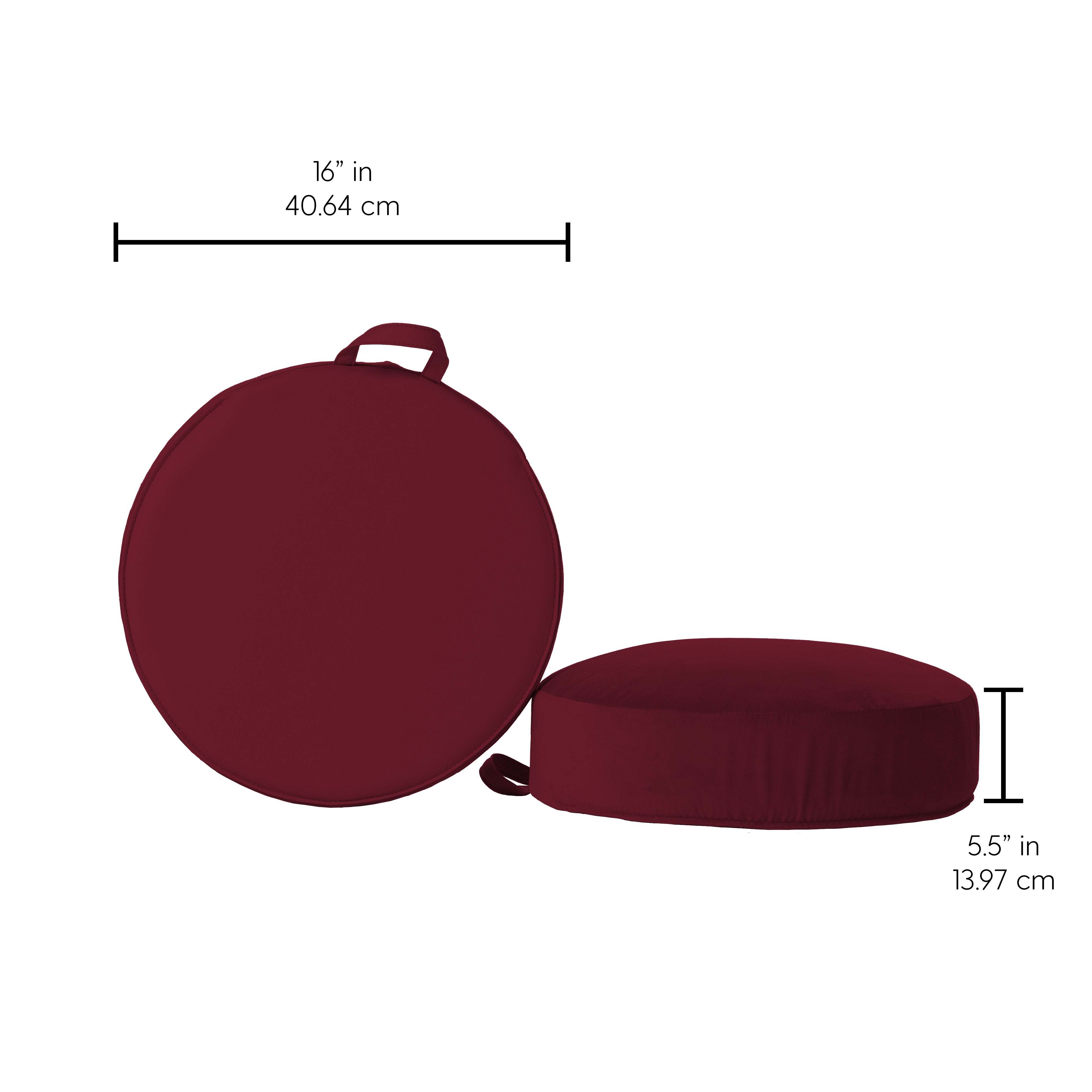 Overstuffed Microfiber Floor Cushions, 2-Piece - Bordeaux