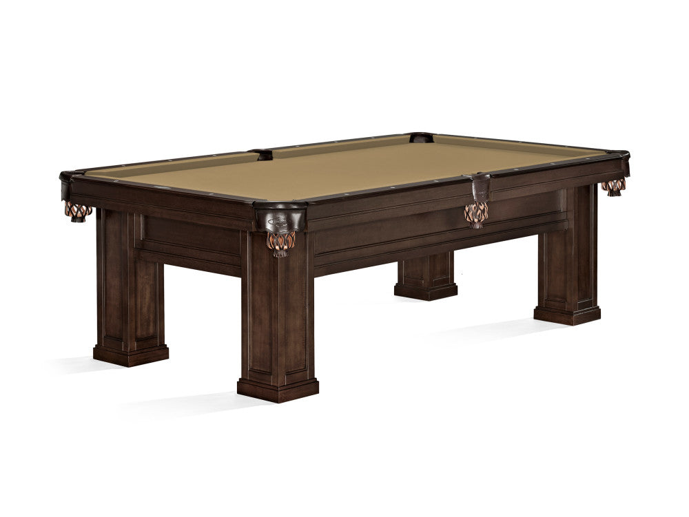 Oakland II 8' Espresso Shield Pocket, Pool Table - 98.5"L x 54.5"W x 32"H