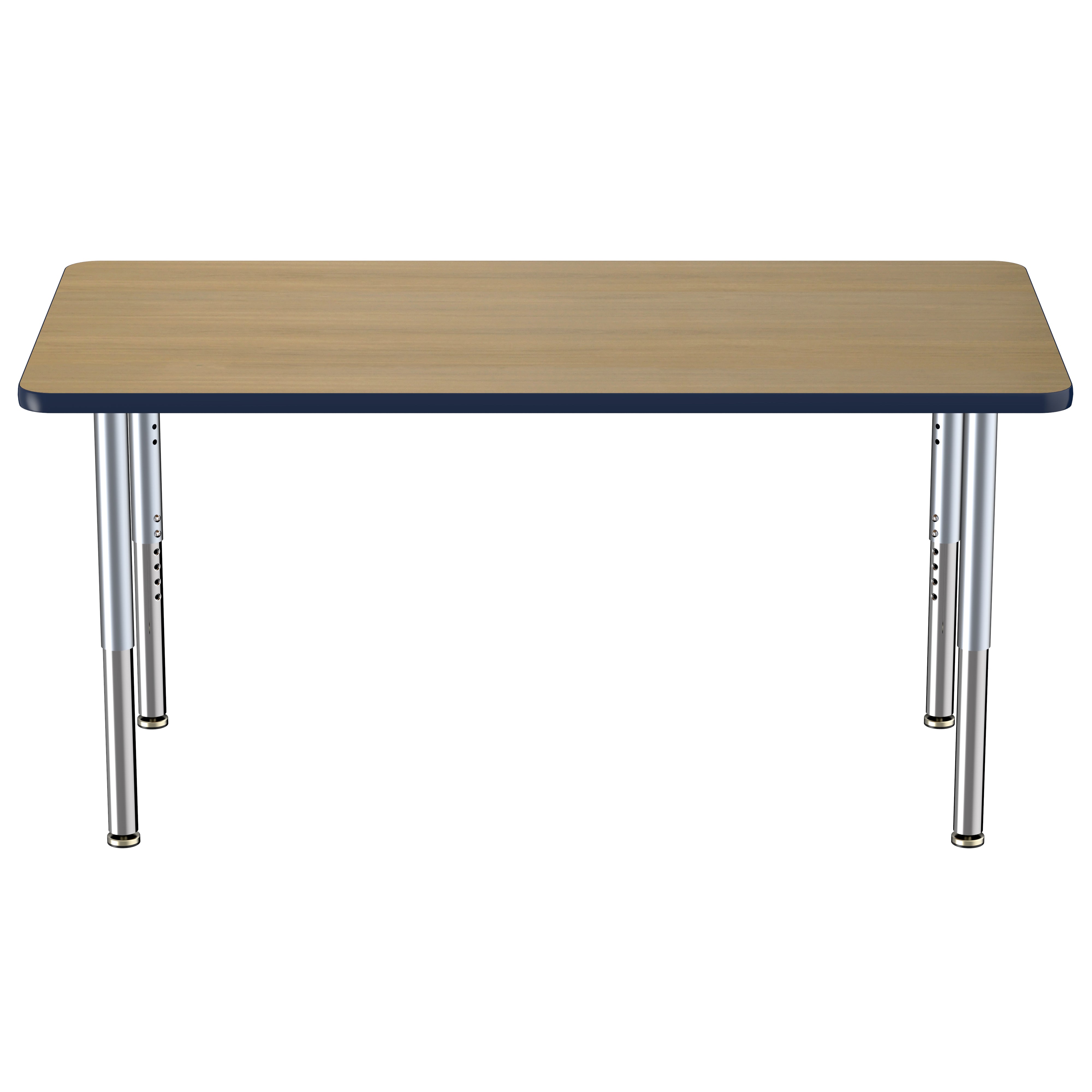 30" x 60" Rectangle Thermofused Activity Table with Adjustable Super Legs - Pasadena Oak/Navy/Silver