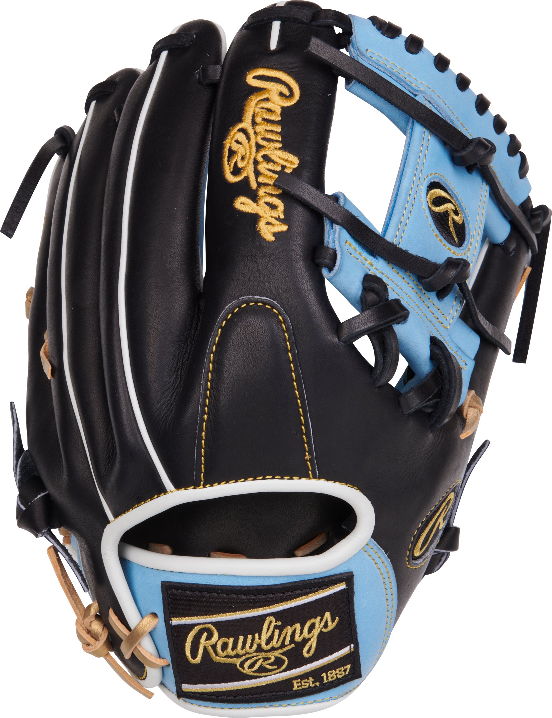 Rawlings Heart Of The Hide Series 11.75-Inch Baseball Glove  - Right Hand Thrower - Columbia Blue/Black