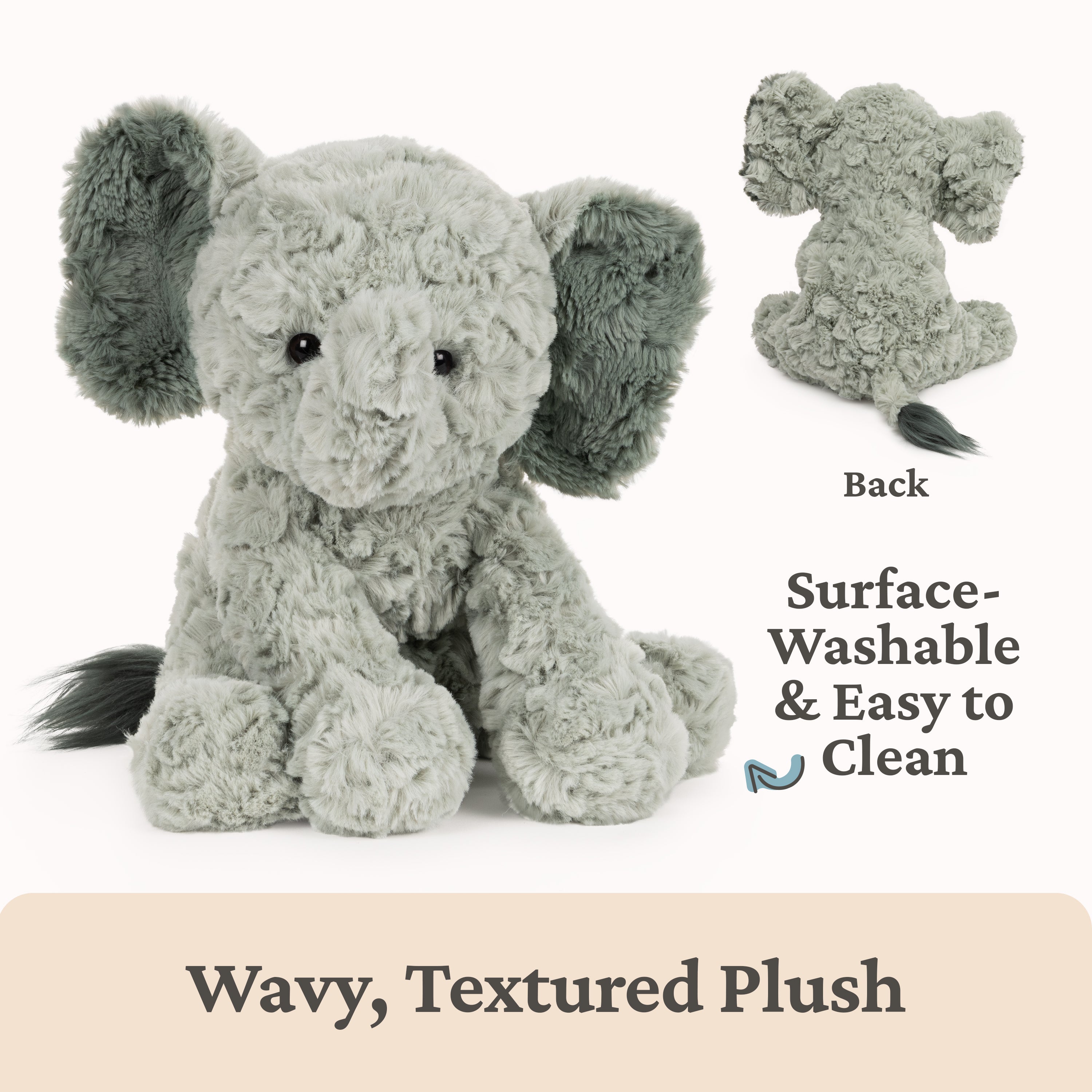 GUND Cozys Collection Elephant Plush, Elephant Stuffed Animals for Ages 1 and Up, Gray, 10"