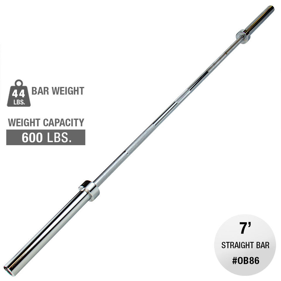 Oly Bar-7 Feet, Chrome - 30Mm Grip -Space Between Collars 51.5"