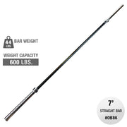 Oly, Bar-7 Feet, Black - 30Mm Grip -Space Between Collars 51.5"
