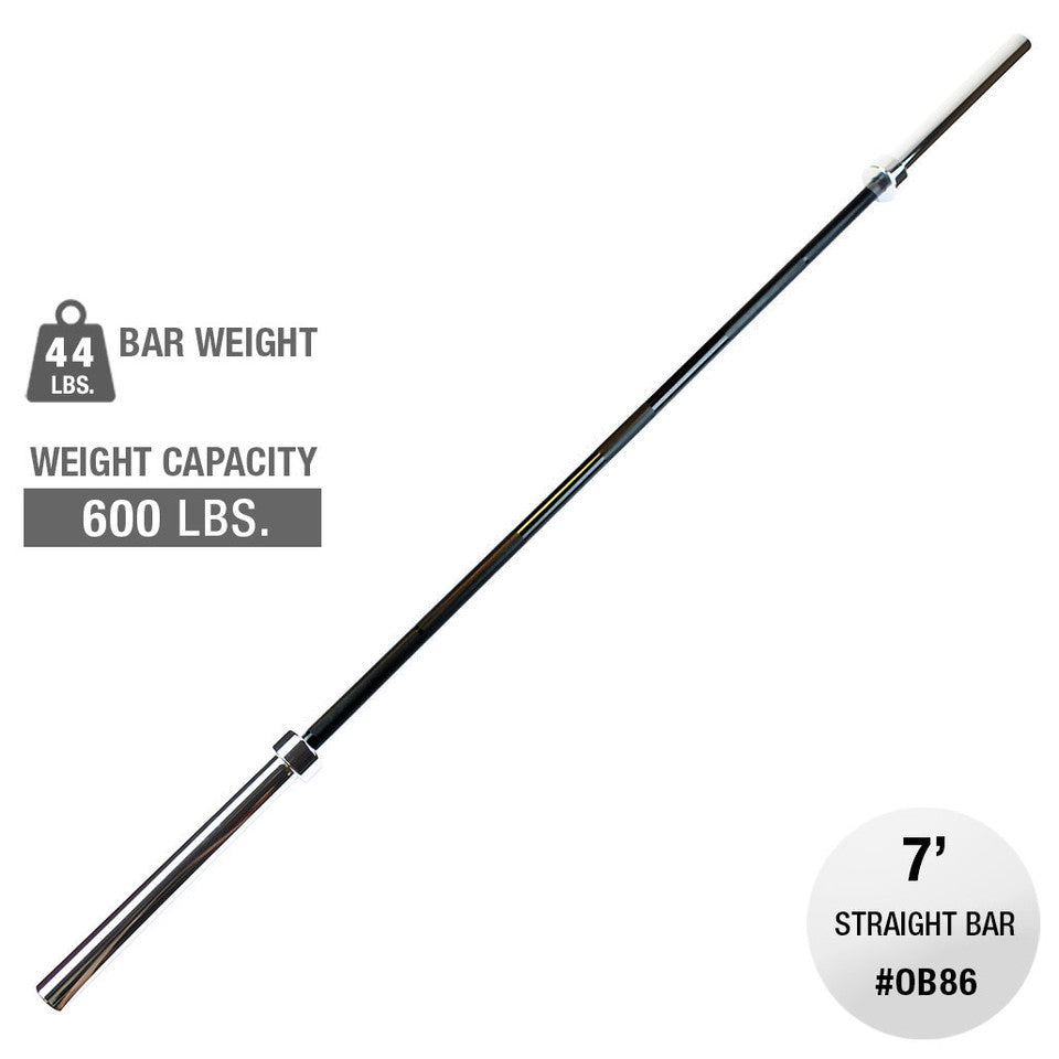 Oly, Bar-7 Feet, Black - 30Mm Grip -Space Between Collars 51.5"