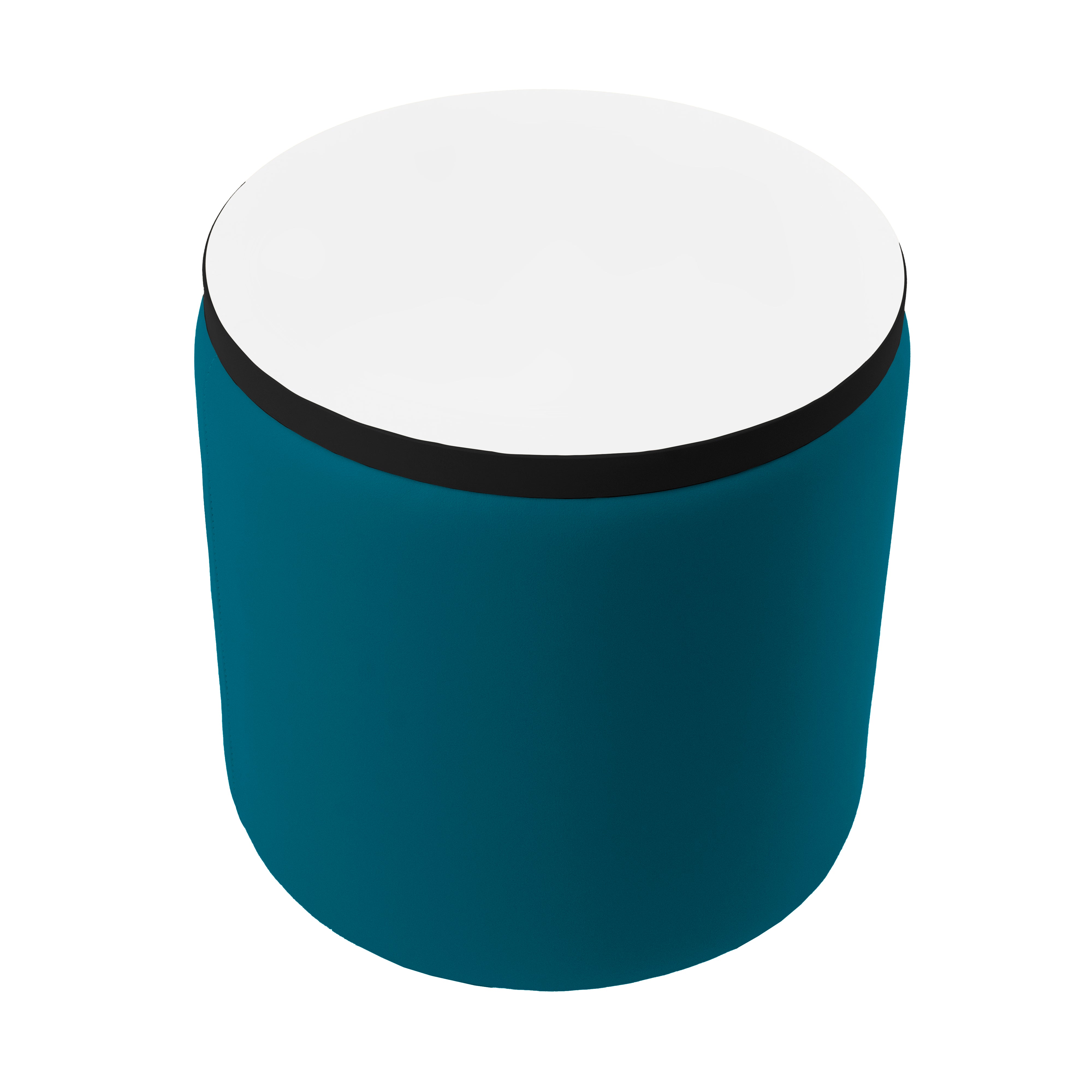 Pro Series Upholstered 18" Round Dry-Erase Ottoman Table 18" Height - Teal/Whiteboard