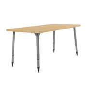 Adapte 30" x 60" Rectangle Woodgrain Activity Table with Adjustable Tapered Legs - Maple Grain/Silver
