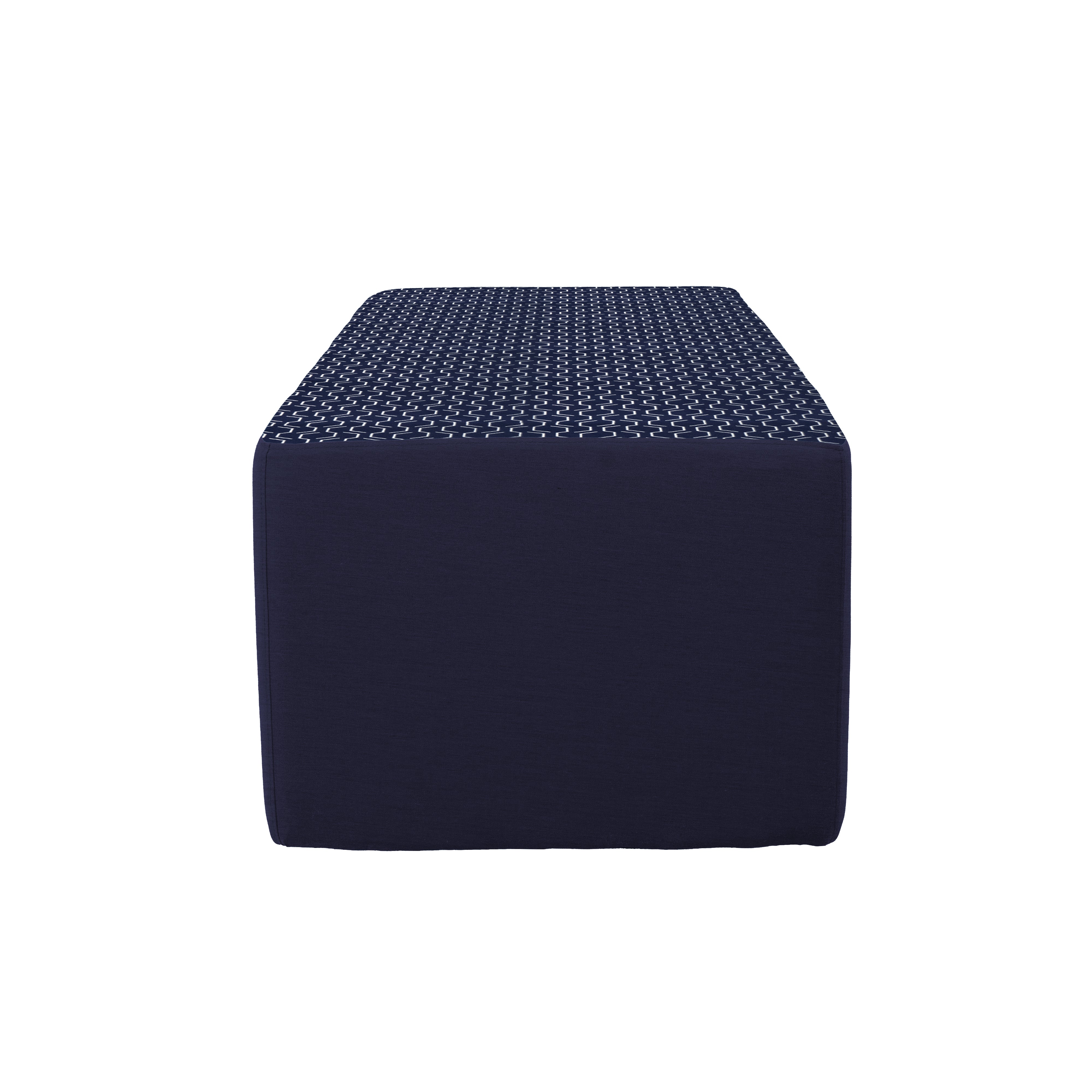 Outdoor 24" x 60" Rectangle Ottoman with Sunbrella, 18" H - Adaptation Indigo/Canvas Navy