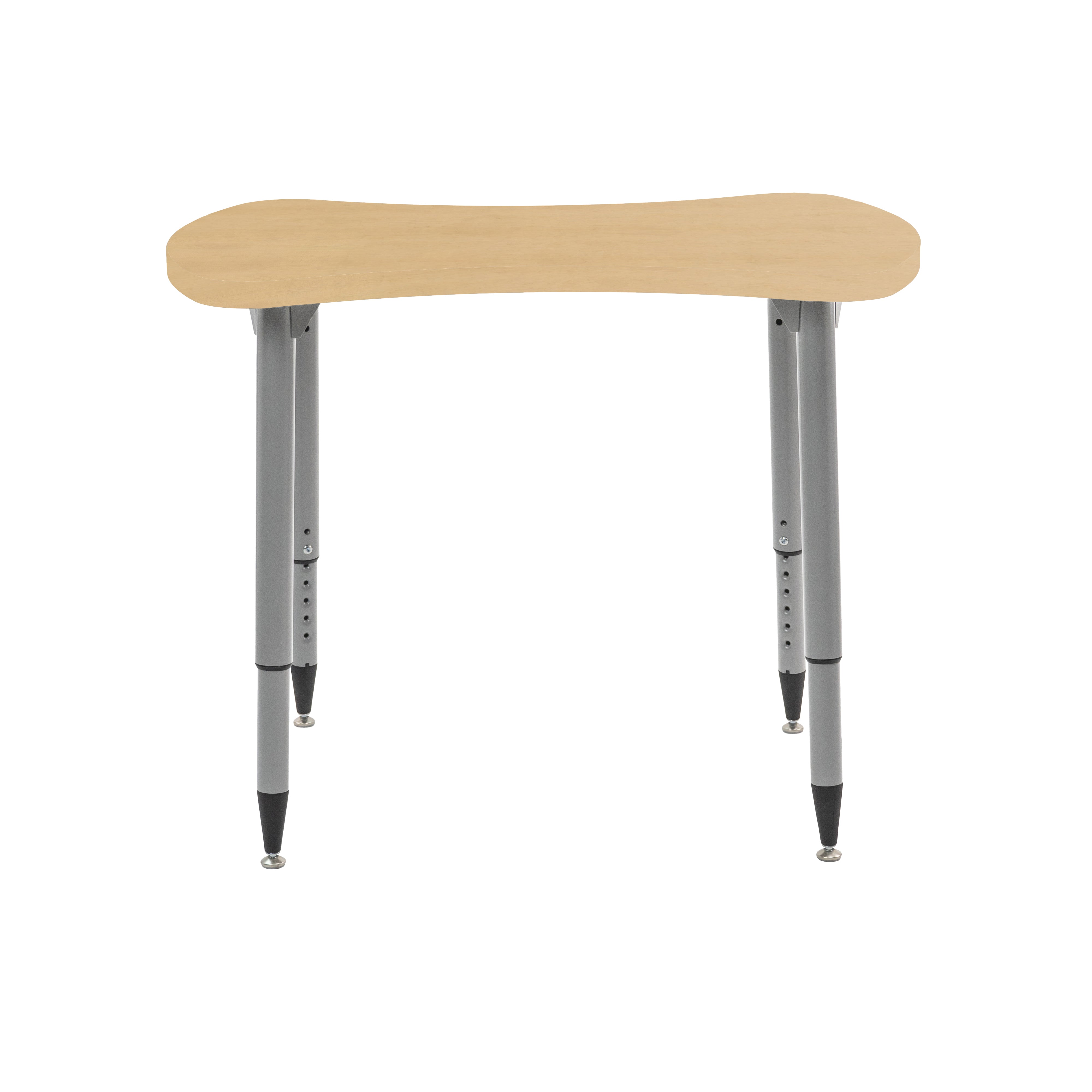 Adapte 25" x 37" Bowtie Woodgrain Activity Table with Adjustable Tapered Legs - Maple Grain/Silver