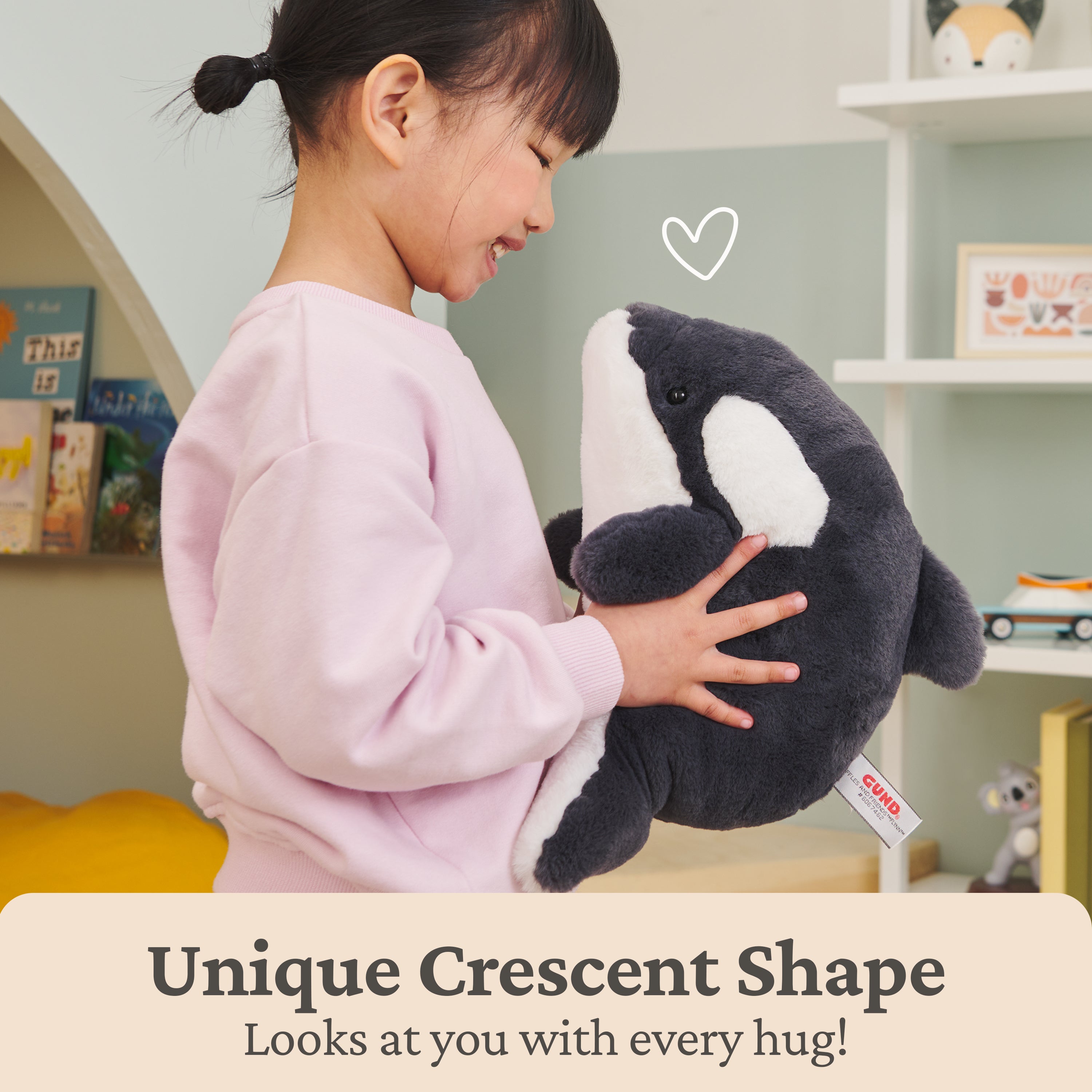 GUND Flynn Orca Whale Plush, Premium Whale Stuffed Animal for Ages 1 and Up, Black/White, 10”