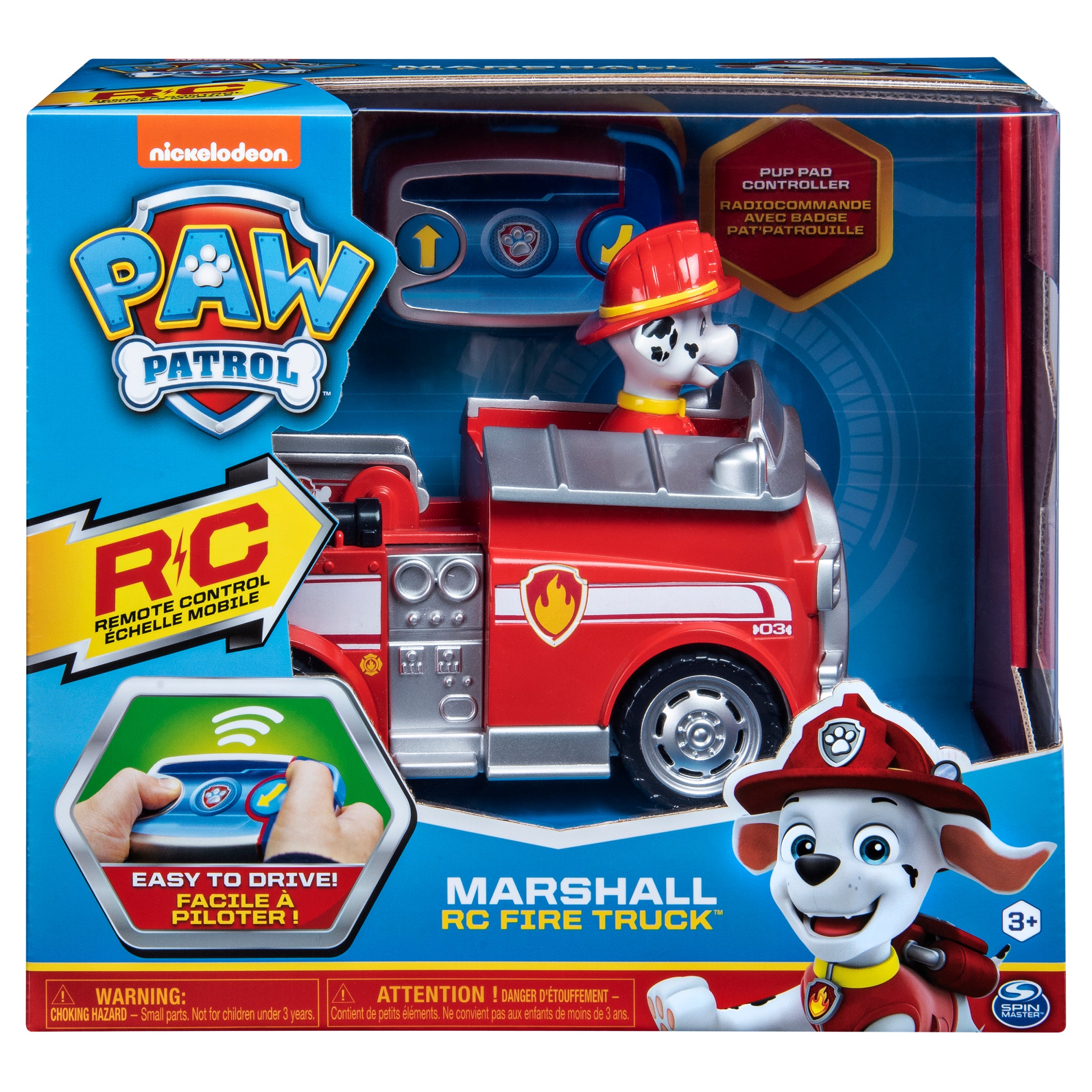PAW Patrol, Marshall Remote Control Fire Truck with 2-Way Steering, for Kids Aged 3 and Up