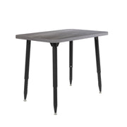 Adapte 24" x 36" Rectangle Woodgrain Activity Table with Adjustable Tapered Legs - Gray Wood/Black