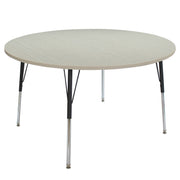 48" Round La Madera Activity Table with Standard Legs - Asian Sand/Black