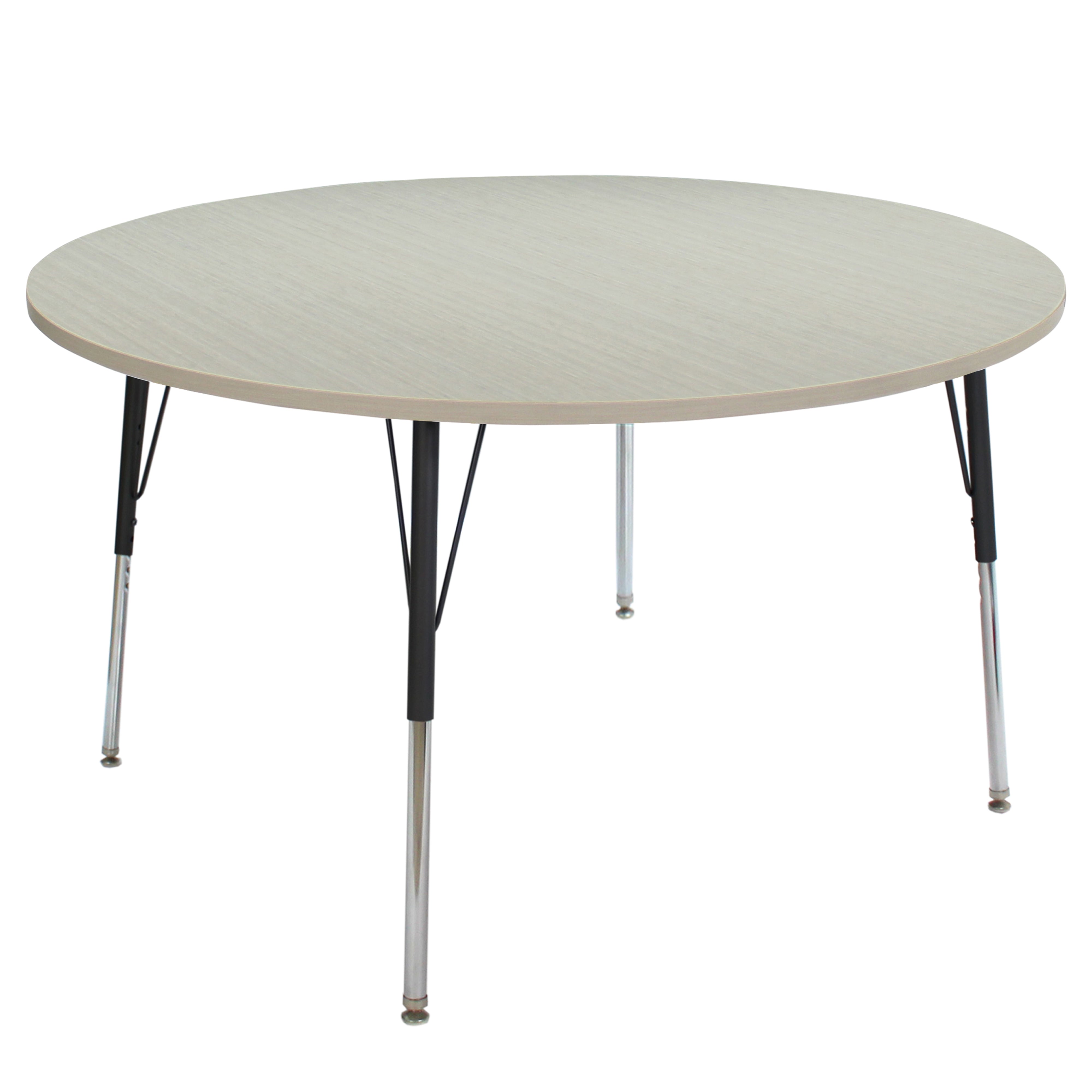 48" Round La Madera Activity Table with Standard Legs - Asian Sand/Black