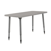 Adapte 24" x 48" Rectangle Woodgrain Activity Table with Adjustable Tapered Legs - Light Gray Wood/Silver