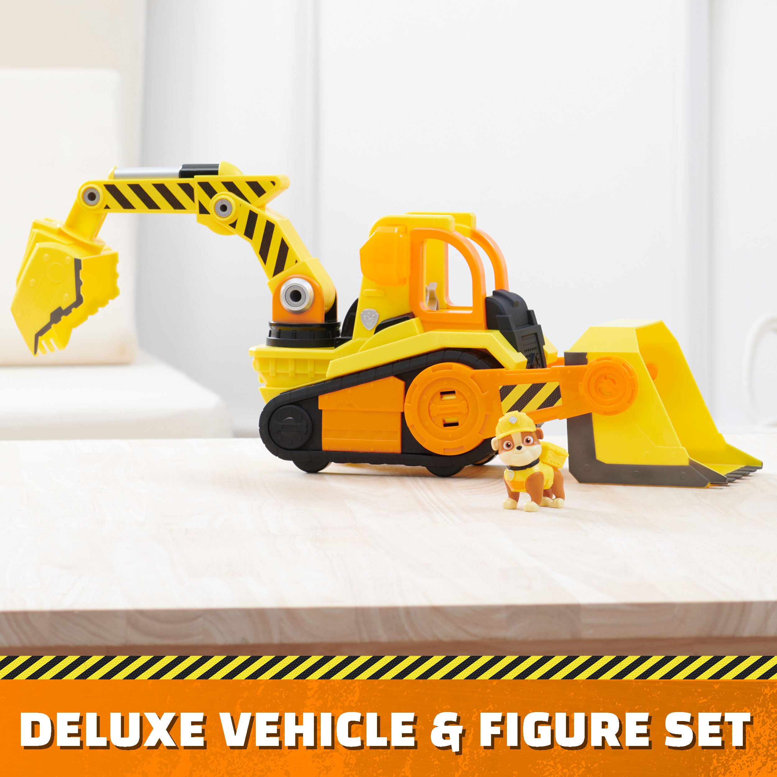 Rubble & Crew, Bark Yard Deluxe Bulldozer Construction Truck Toy with Lights, Sounds & Rubble Action Figure, Kids Toys for Boys & Girls Ages 3+