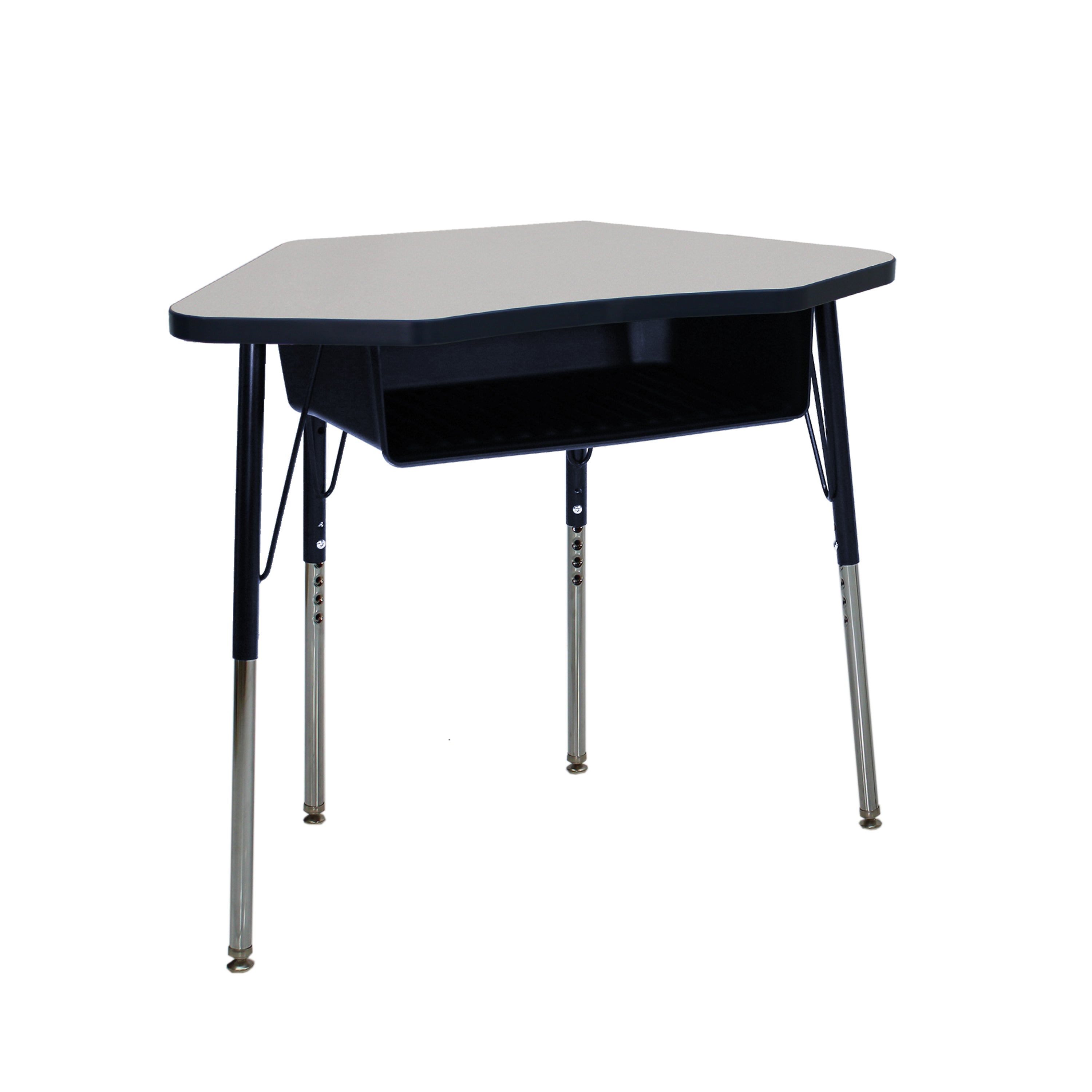 24" x 36" Petal Book Box Desk with Adjustable Standard Swivel Glide Legs, 2-Piece - Gray/Navy