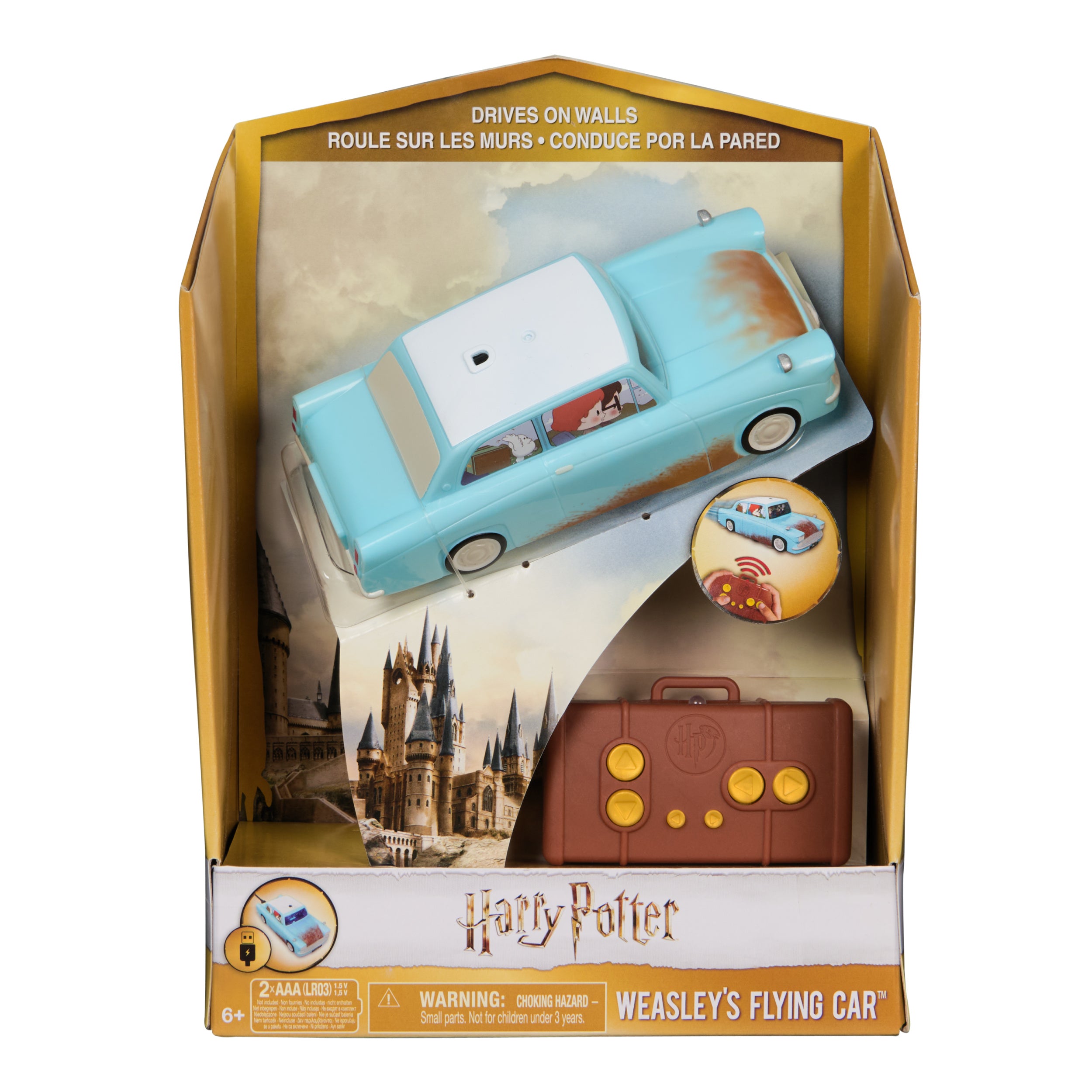 Wizarding World Harry Potter, Weasley’s Flying Remote Control Car with Zero Gravity Technology, Drives Indoors on Walls & Floors, Kids Toys for Ages 6 and up